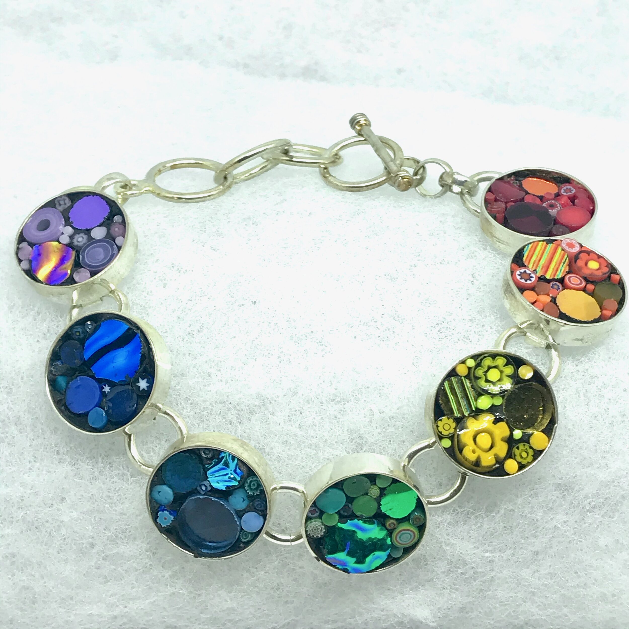 Multicolor Happy Dot Circle Link Bracelet.jpeg
