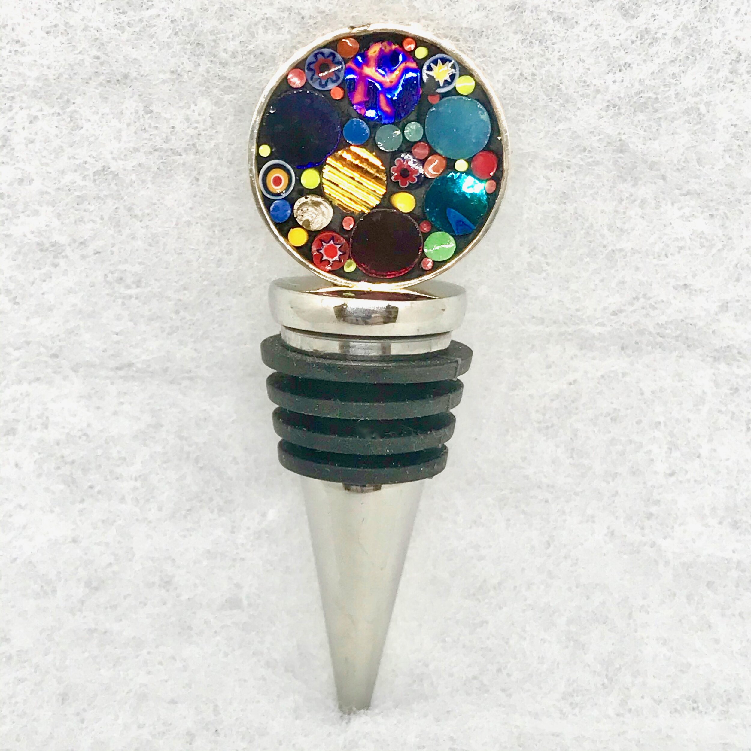 Multicolor Happy Dot Circle Winestopper.jpeg