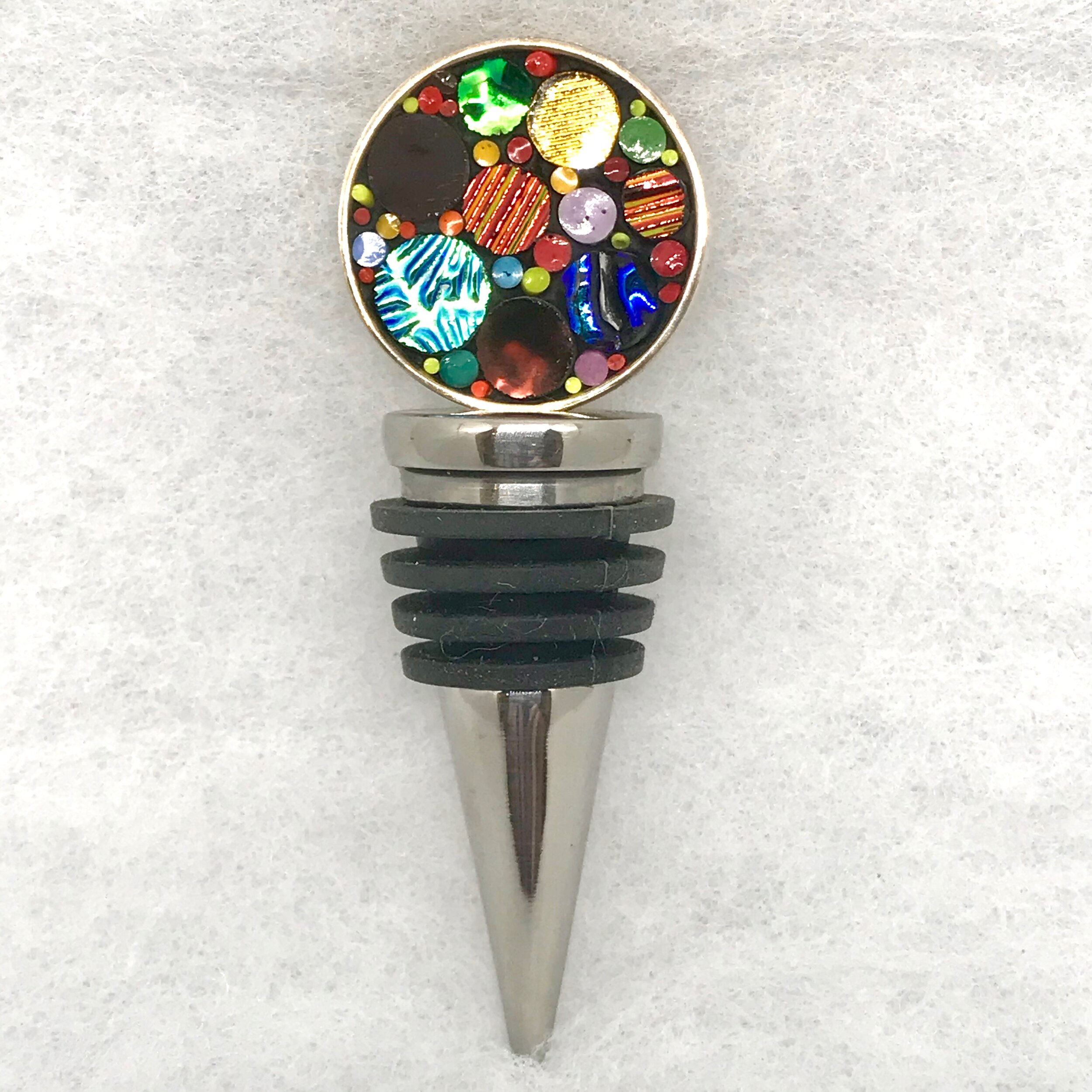 Multicolor Happy Dot Circle Winestopper(2).jpeg