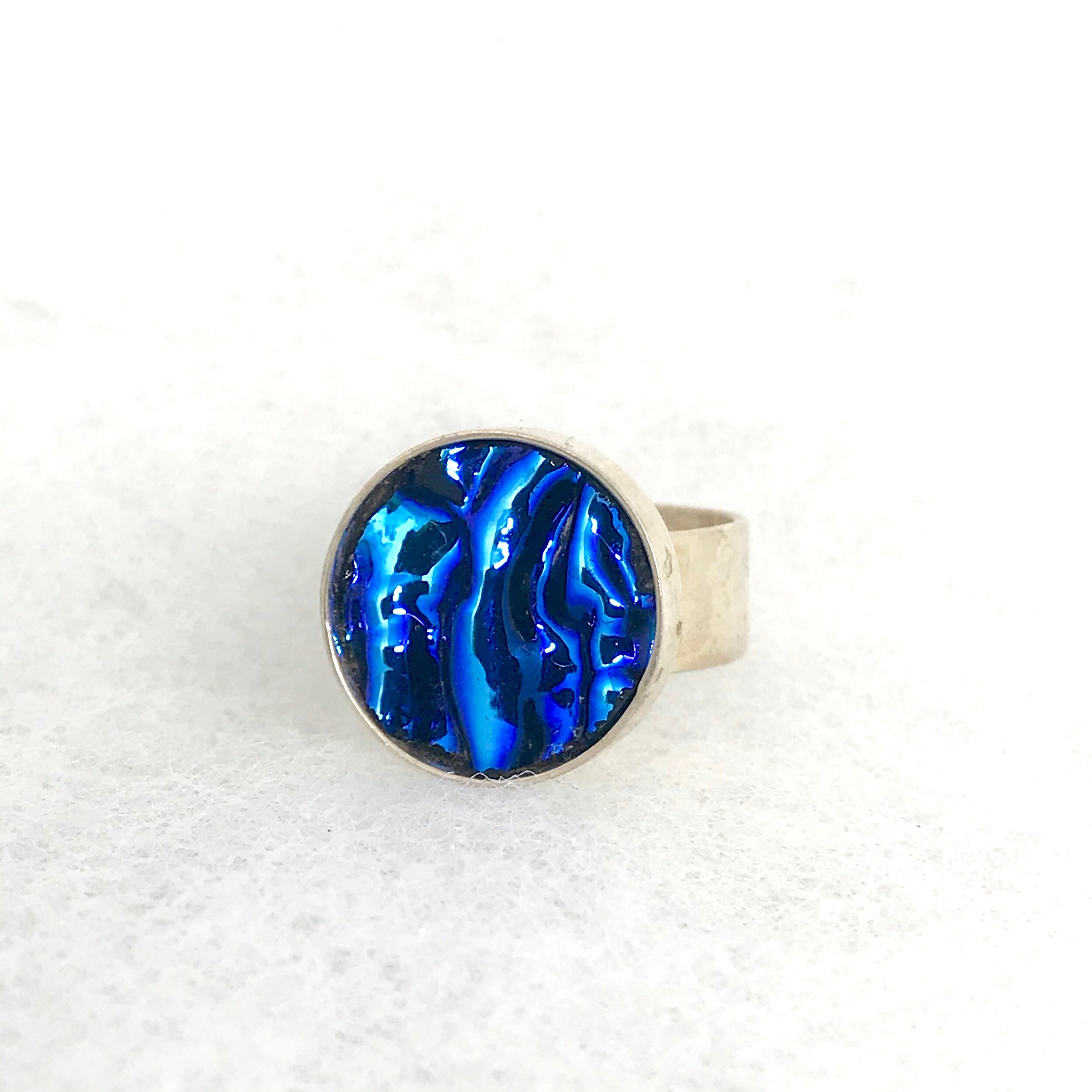 Textured Dichro Circle Ring.jpeg