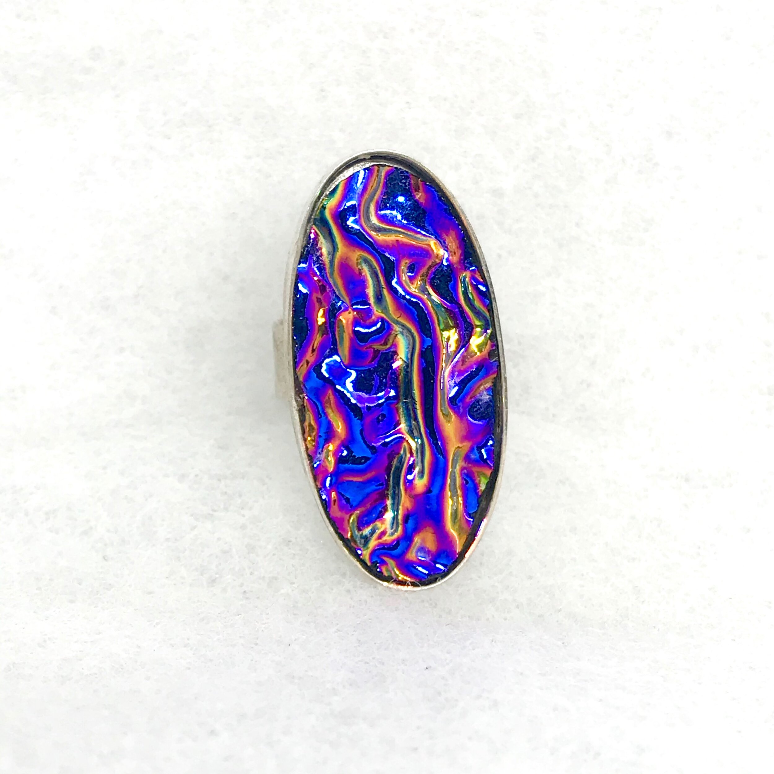 Textured Purple Dichro Oval Ring.jpeg