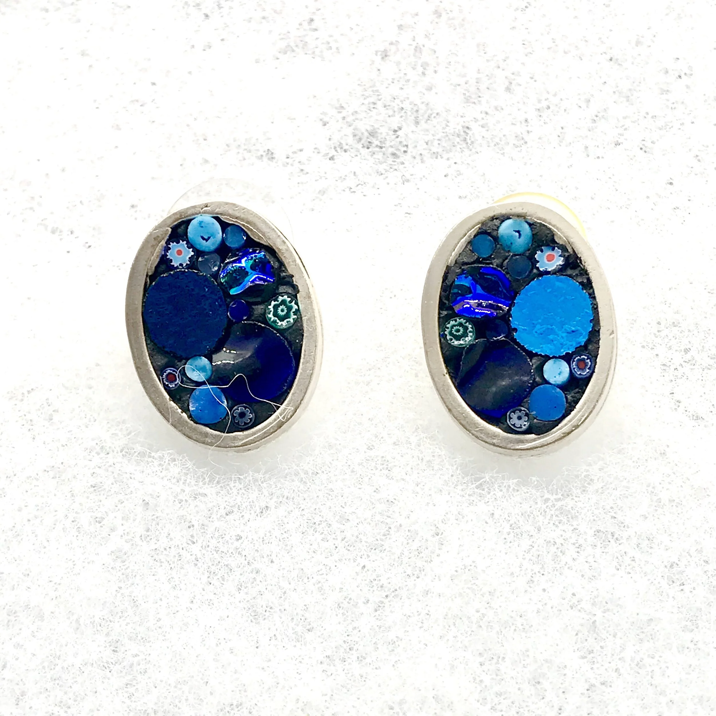 Blue Happy Dot Oval Post Earrings.jpg