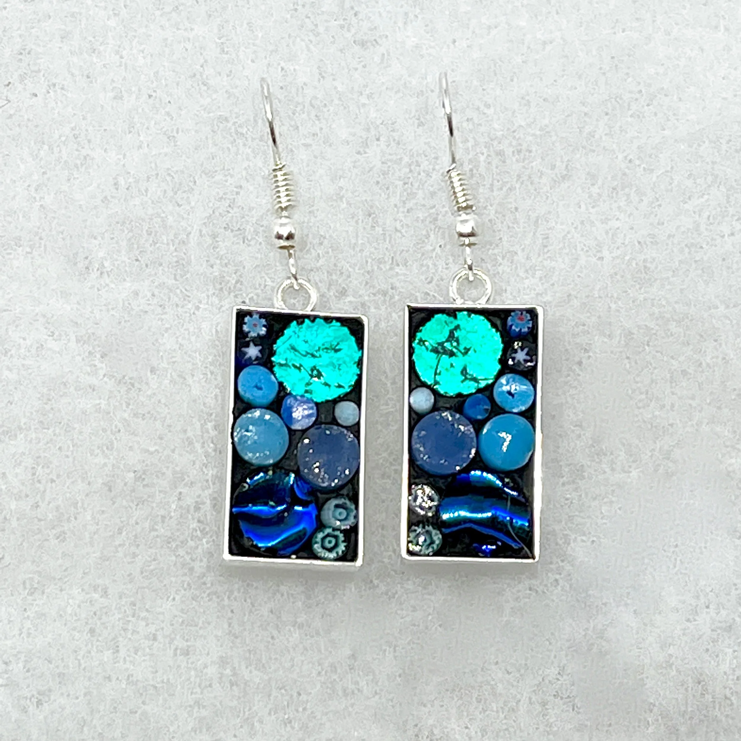 Blue Happy Dot Sm Rectangle Hook Earrings.jpg