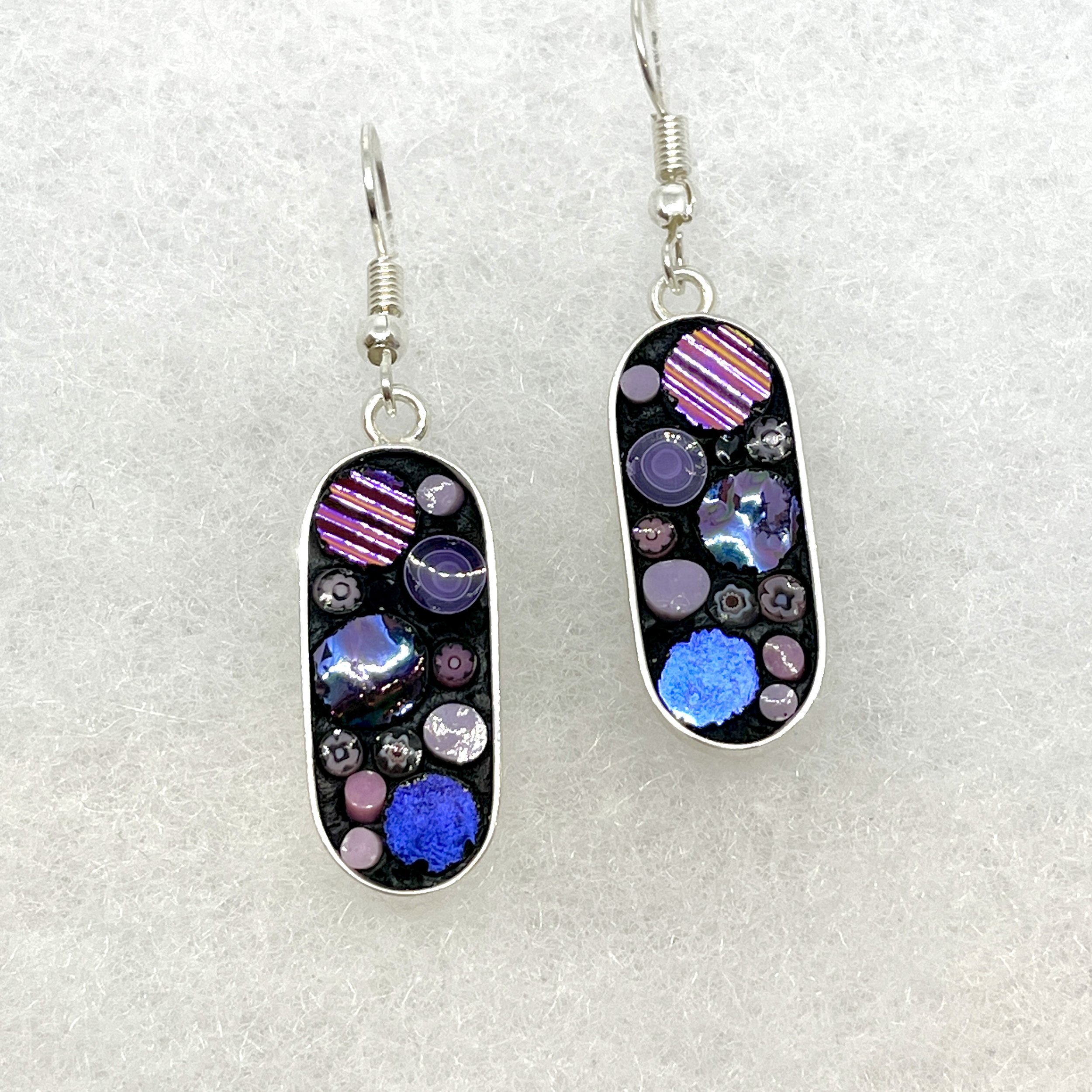Short Oblong Purple Happy Dot Hook Earrings.jpeg