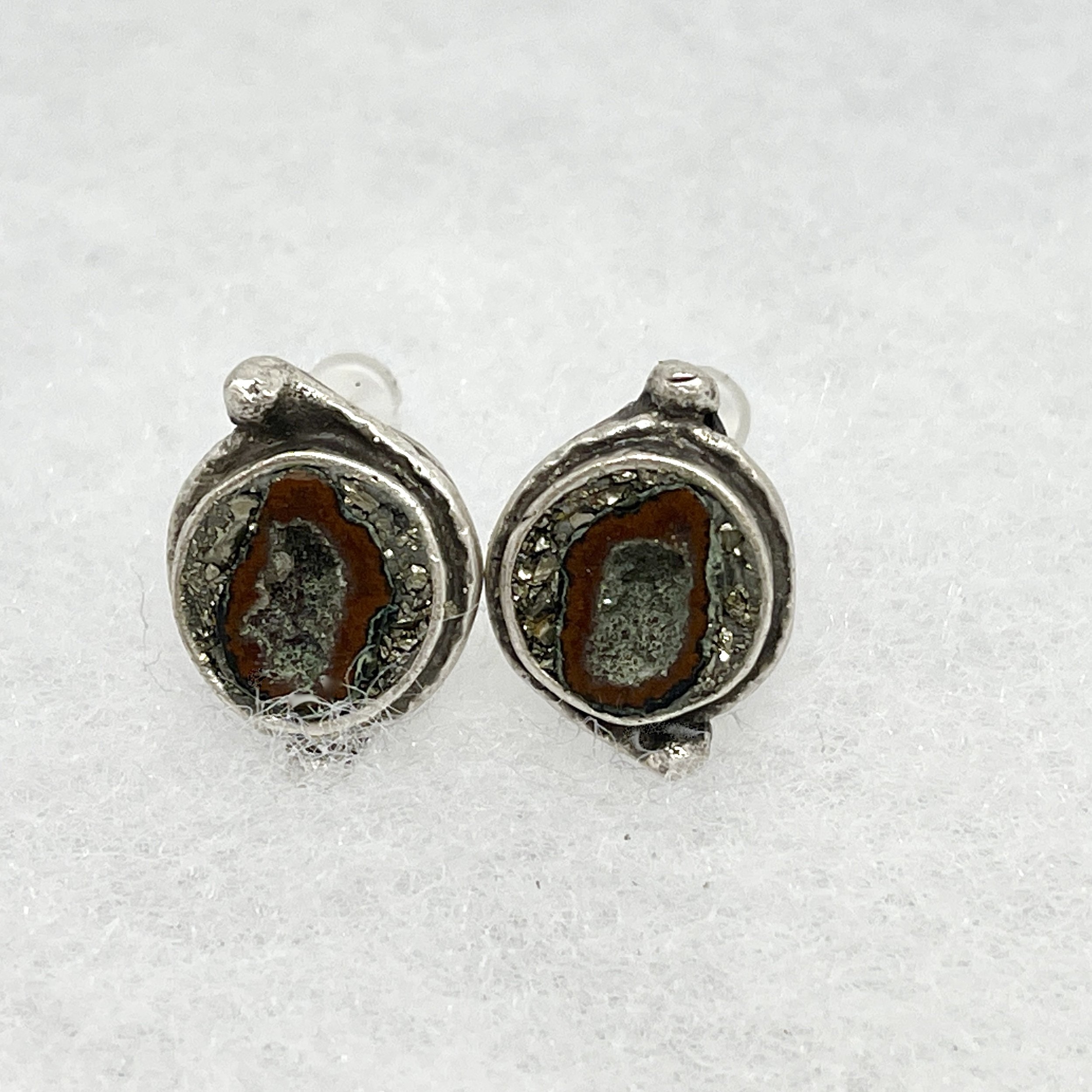 Geode:Pyrite Post Earrings.jpeg
