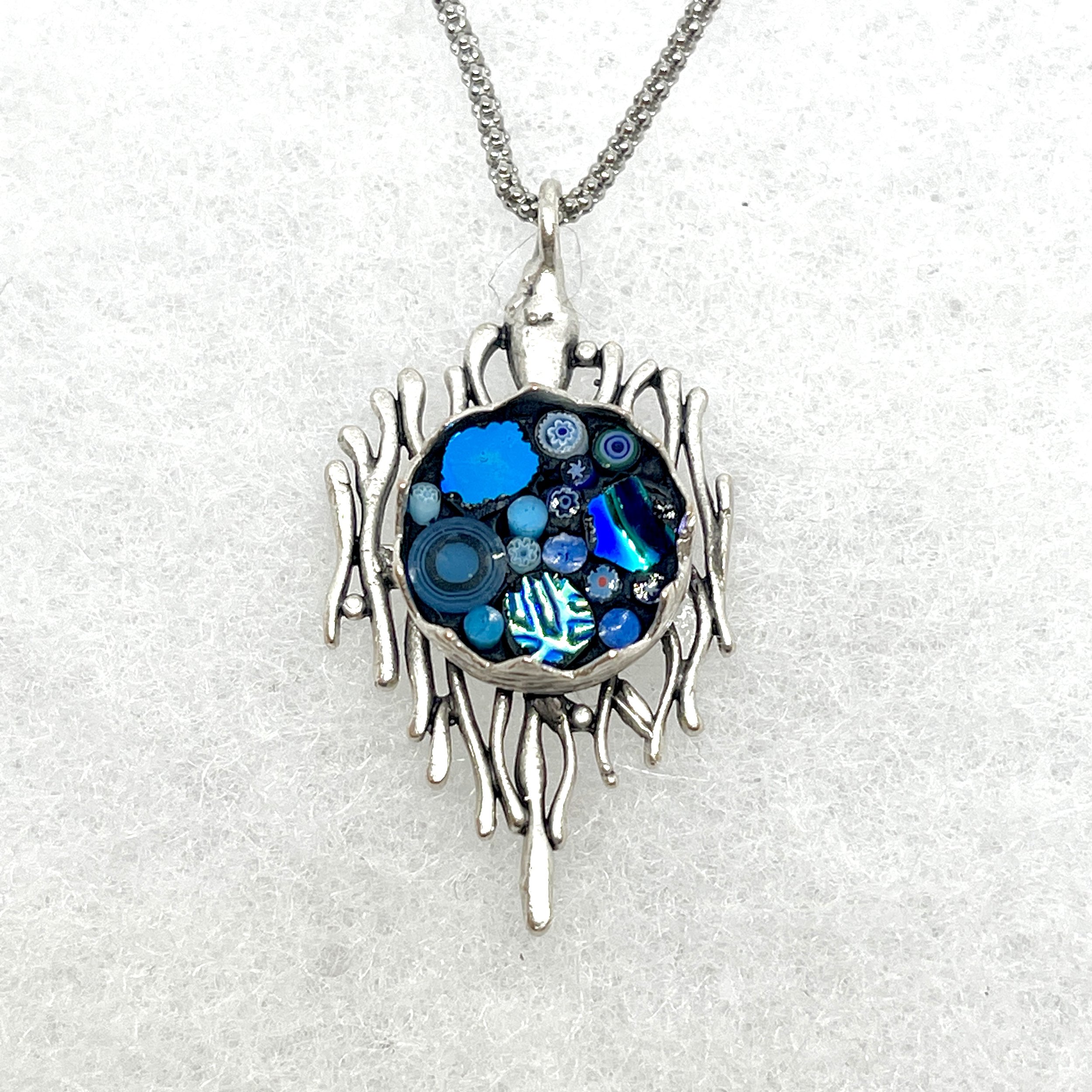 Happy Dot Blue Scribble Necklace.jpeg