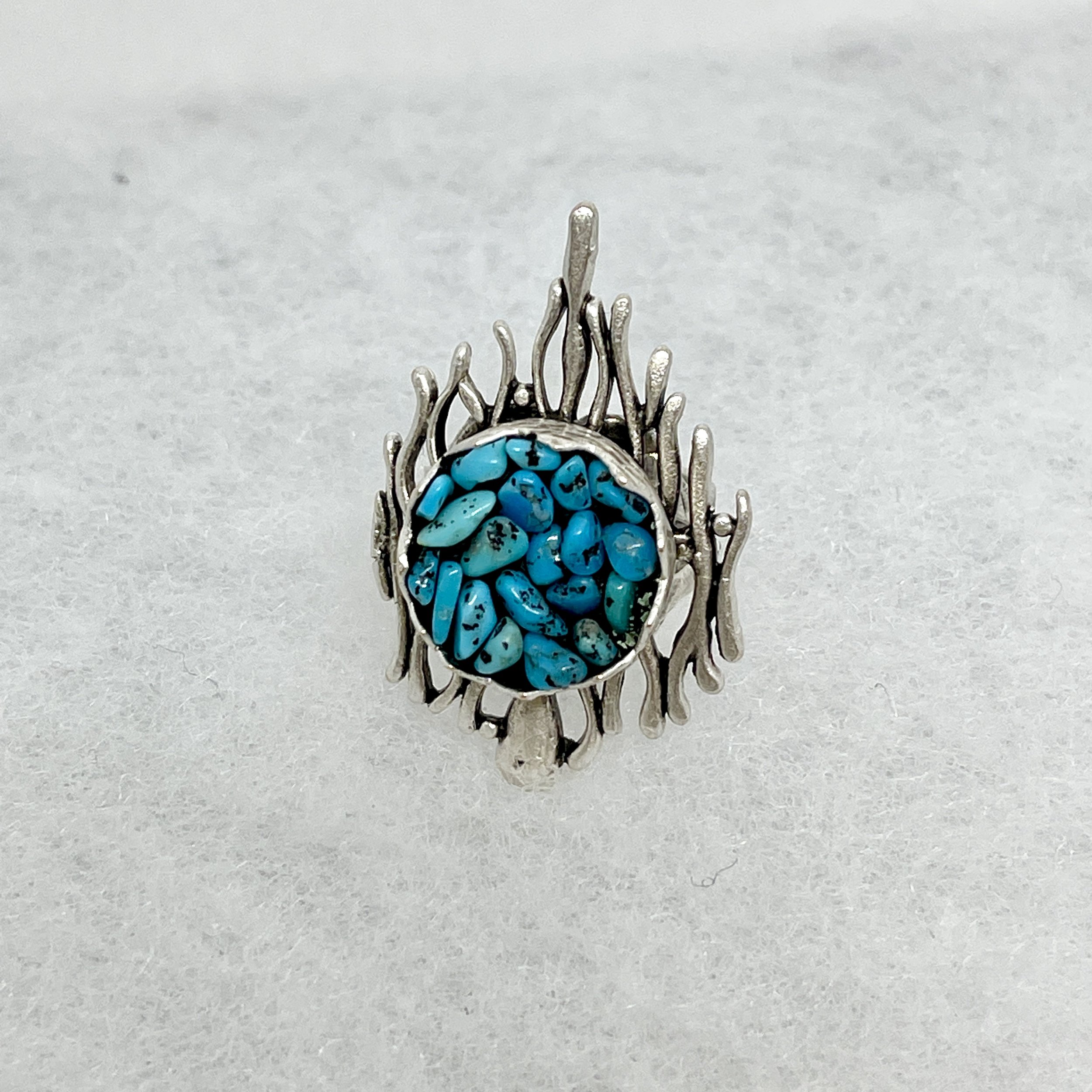 Bright Turquoise Scribble Ring.jpeg