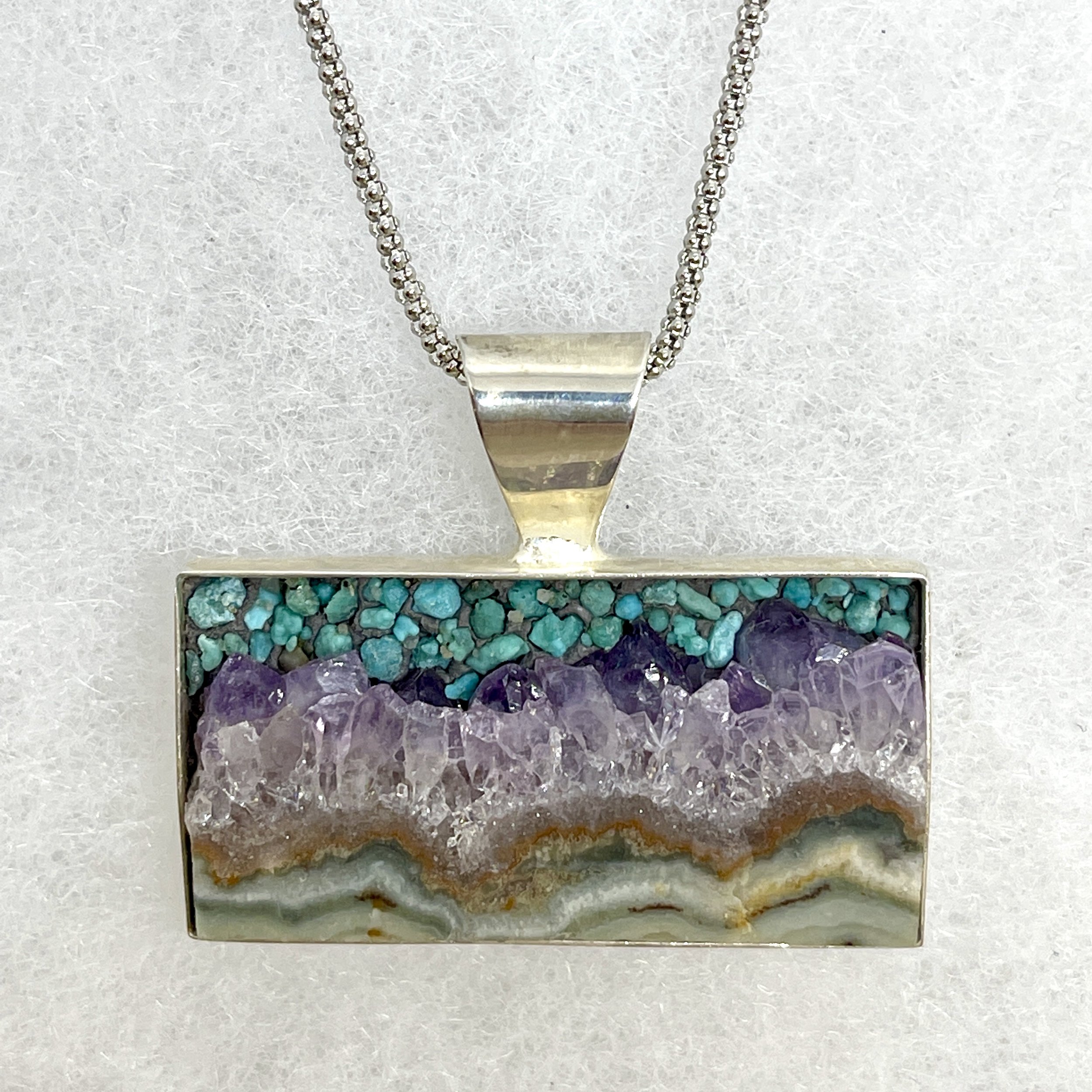 Geode Slice Turquoise Rectangle Necklace.jpeg