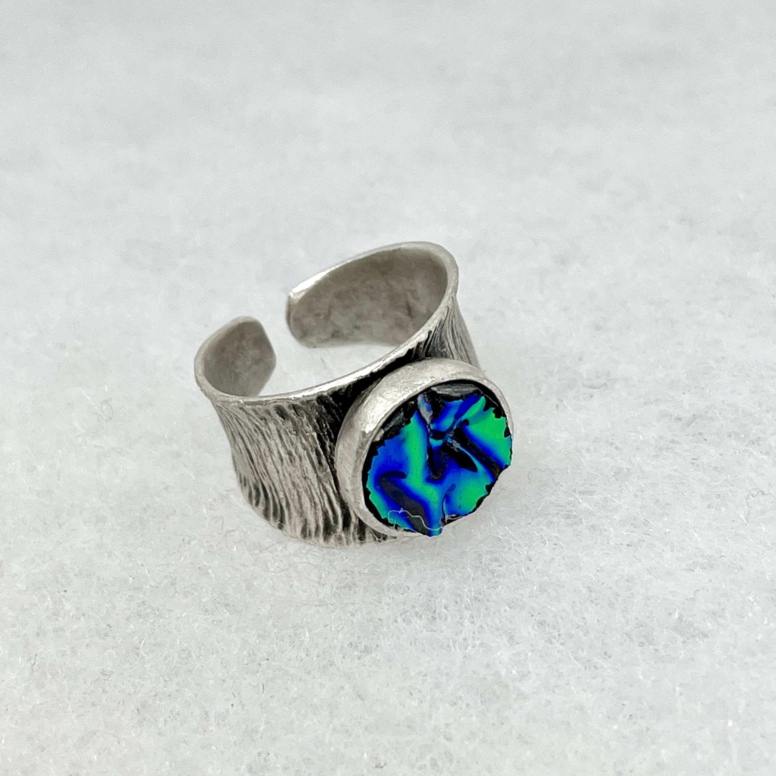 Blue Green Dichro Circle Wide Ring.jpeg
