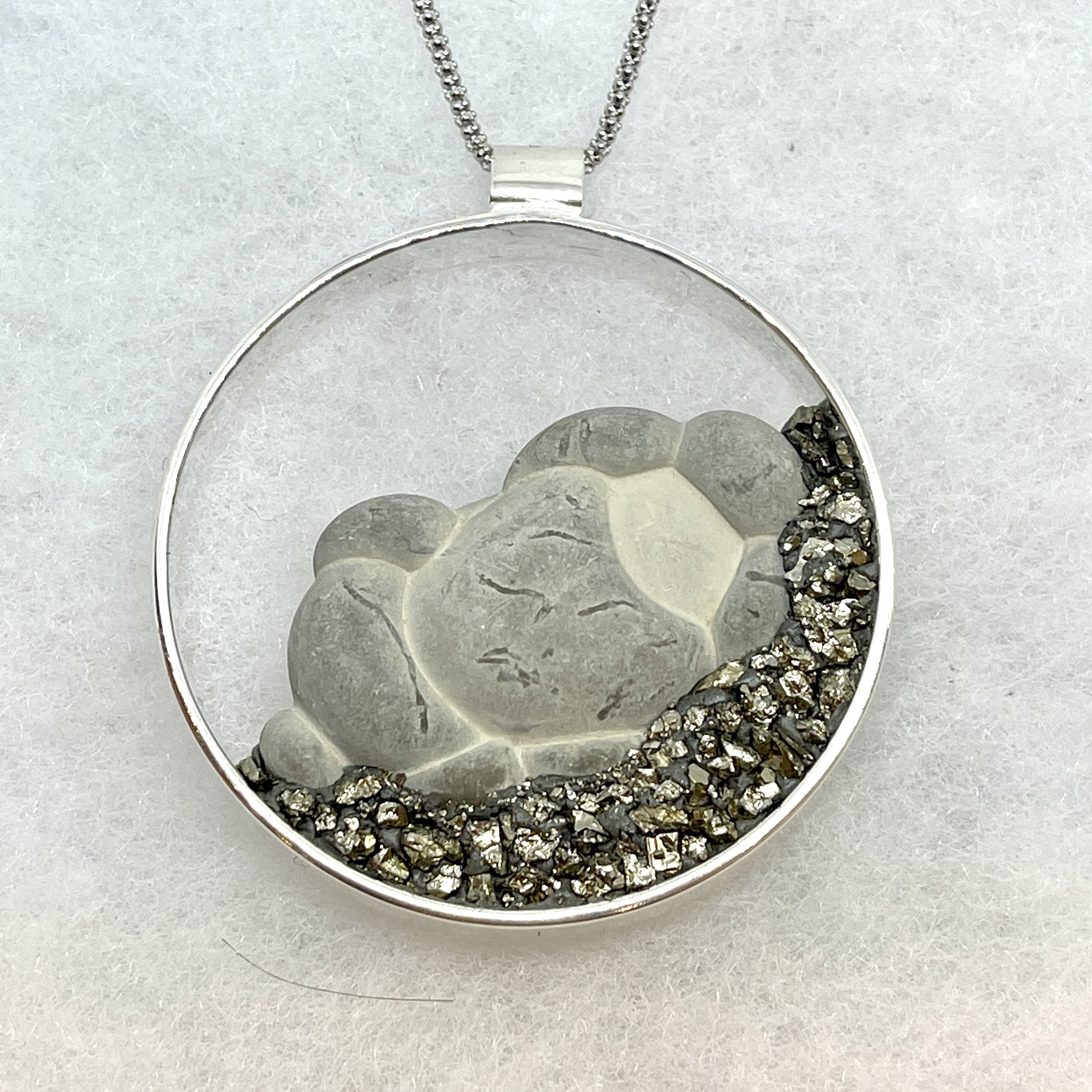 Lg Goddess:Pyrite:Garnet open circle necklace.jpeg