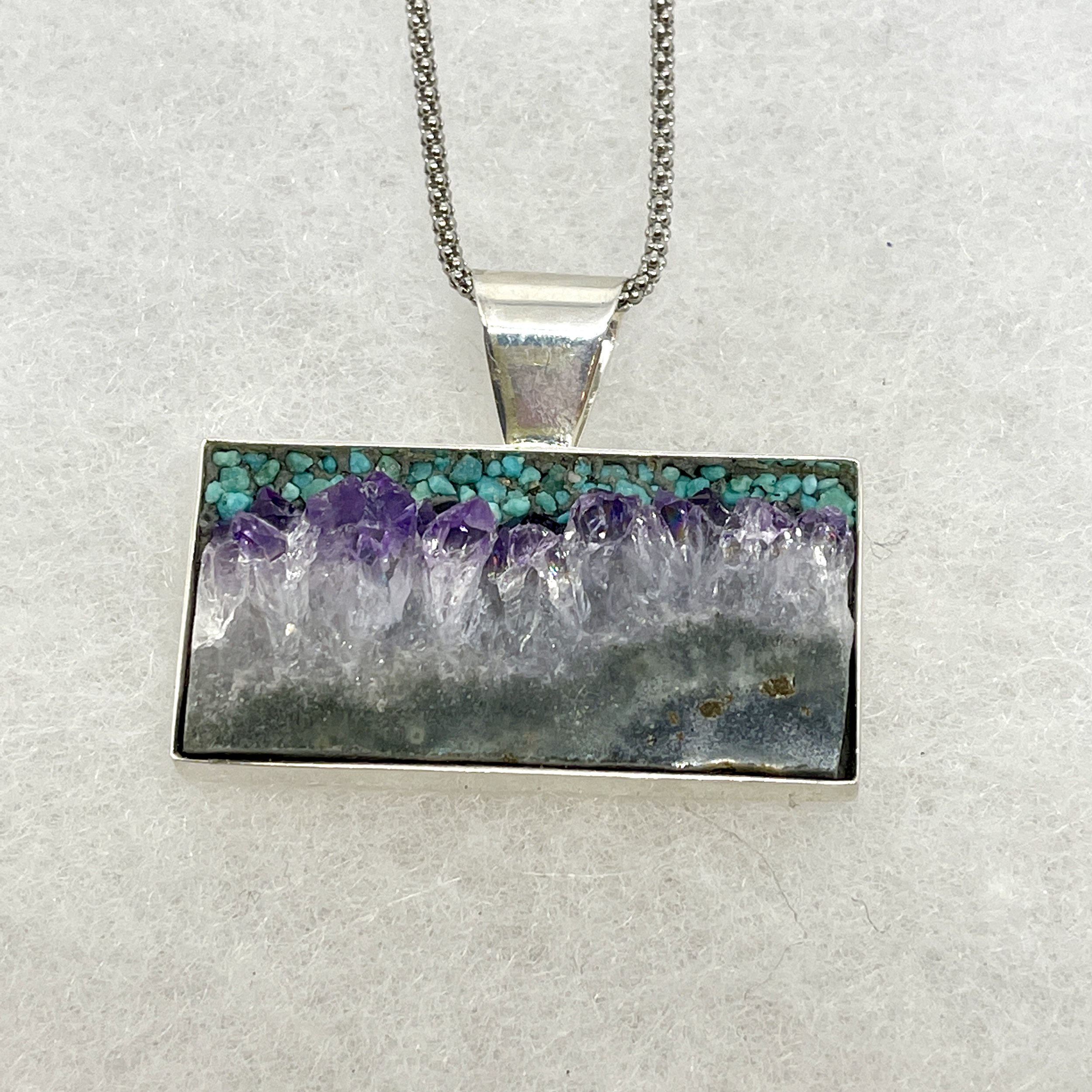 Stalactite Slice:Turquoise Rectangle Necklace.jpeg