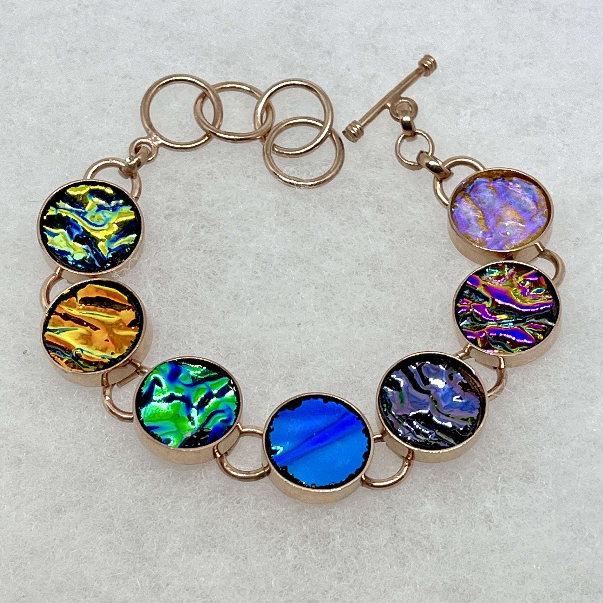 Textured Dichro Rainbow Circle Bracelet .jpeg