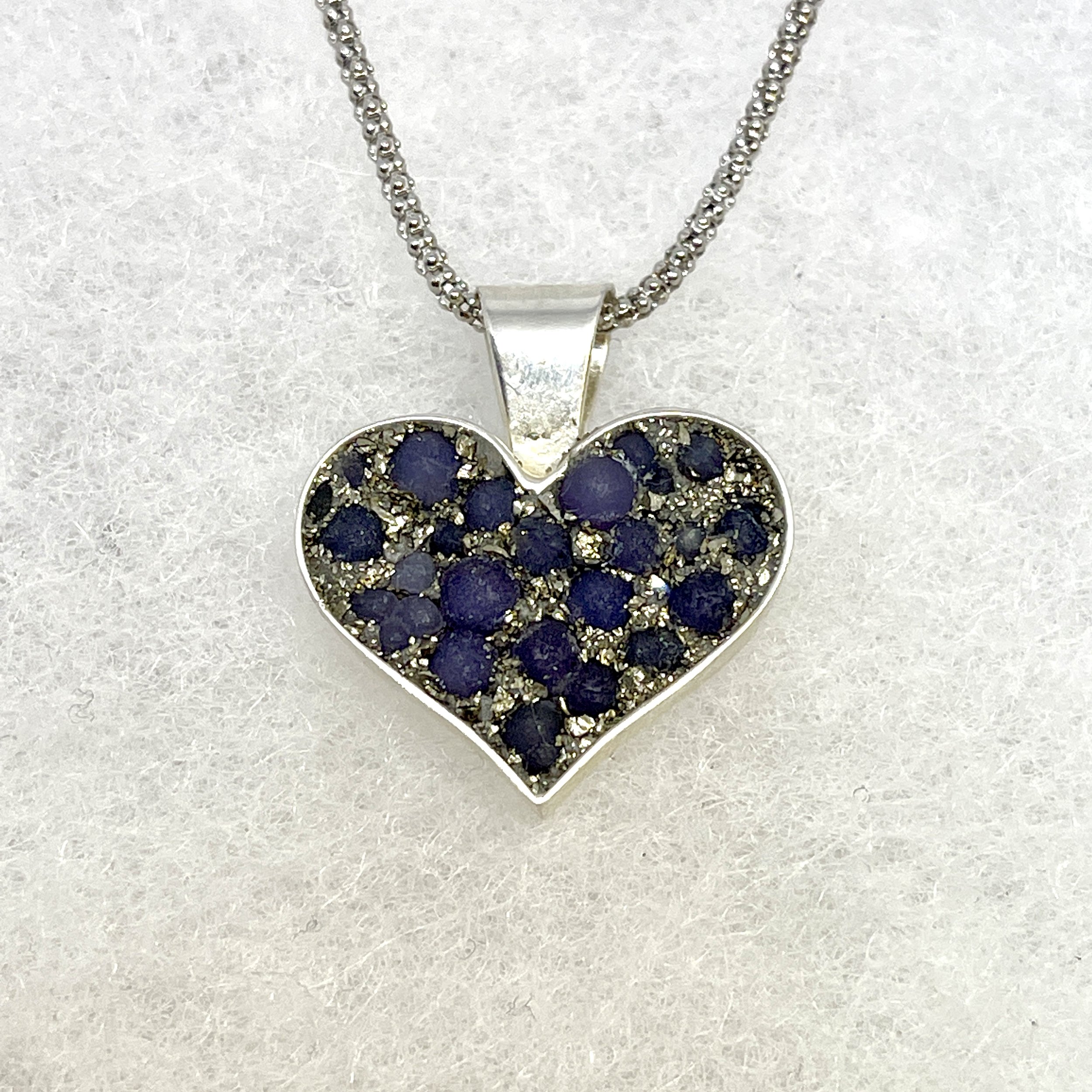 Grape Agate:Pyrite Small Heart Necklace.jpeg