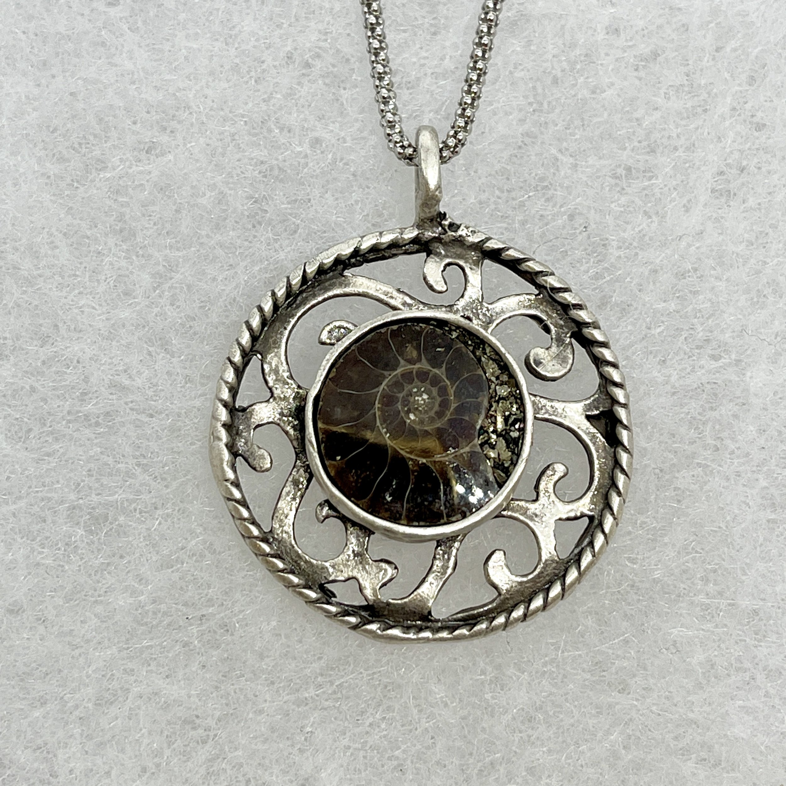 Ammonite:Pyrite Decorative Circle Necklace.jpeg