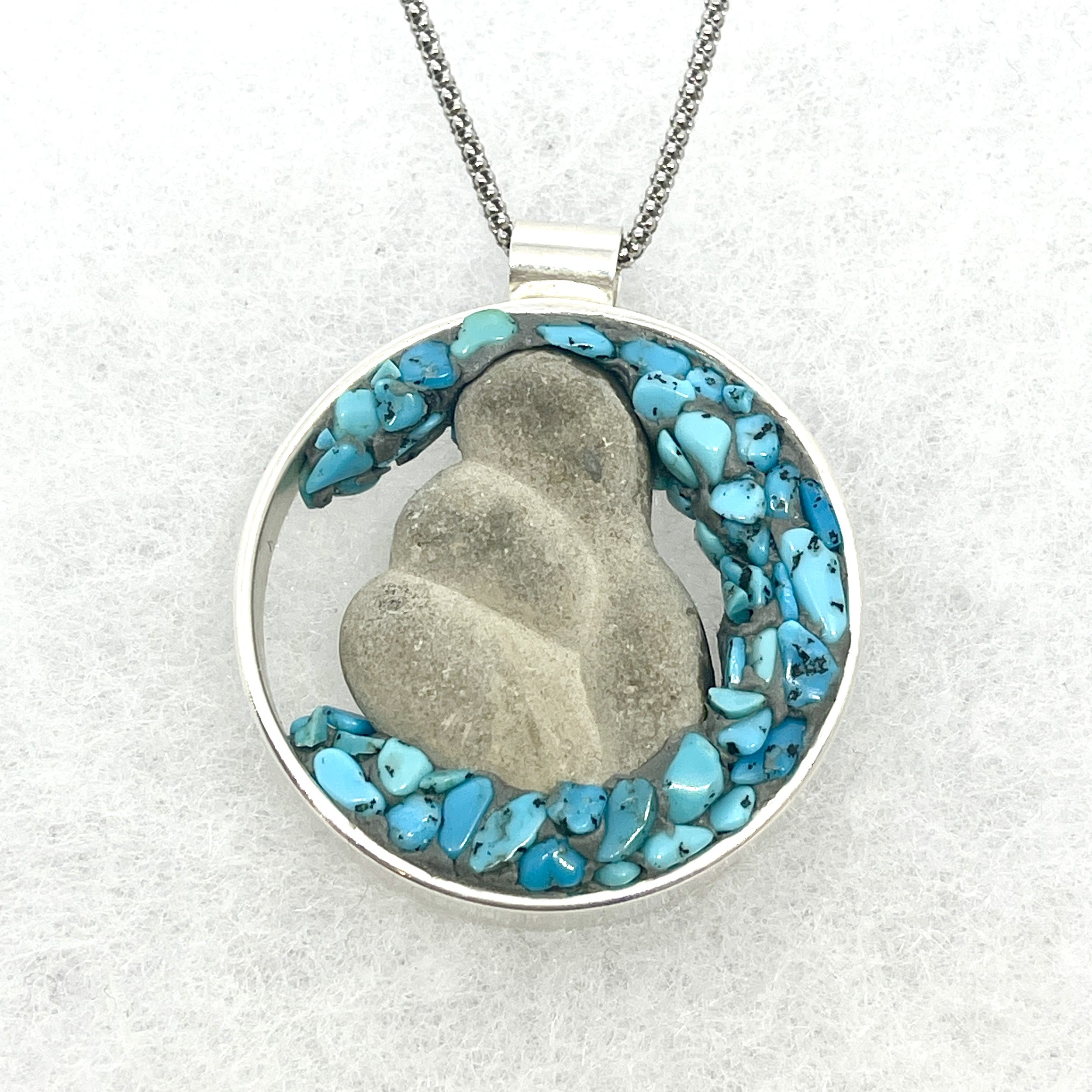 Goddess Stone, Polished Turquoise Open Circle Necklace.jpeg