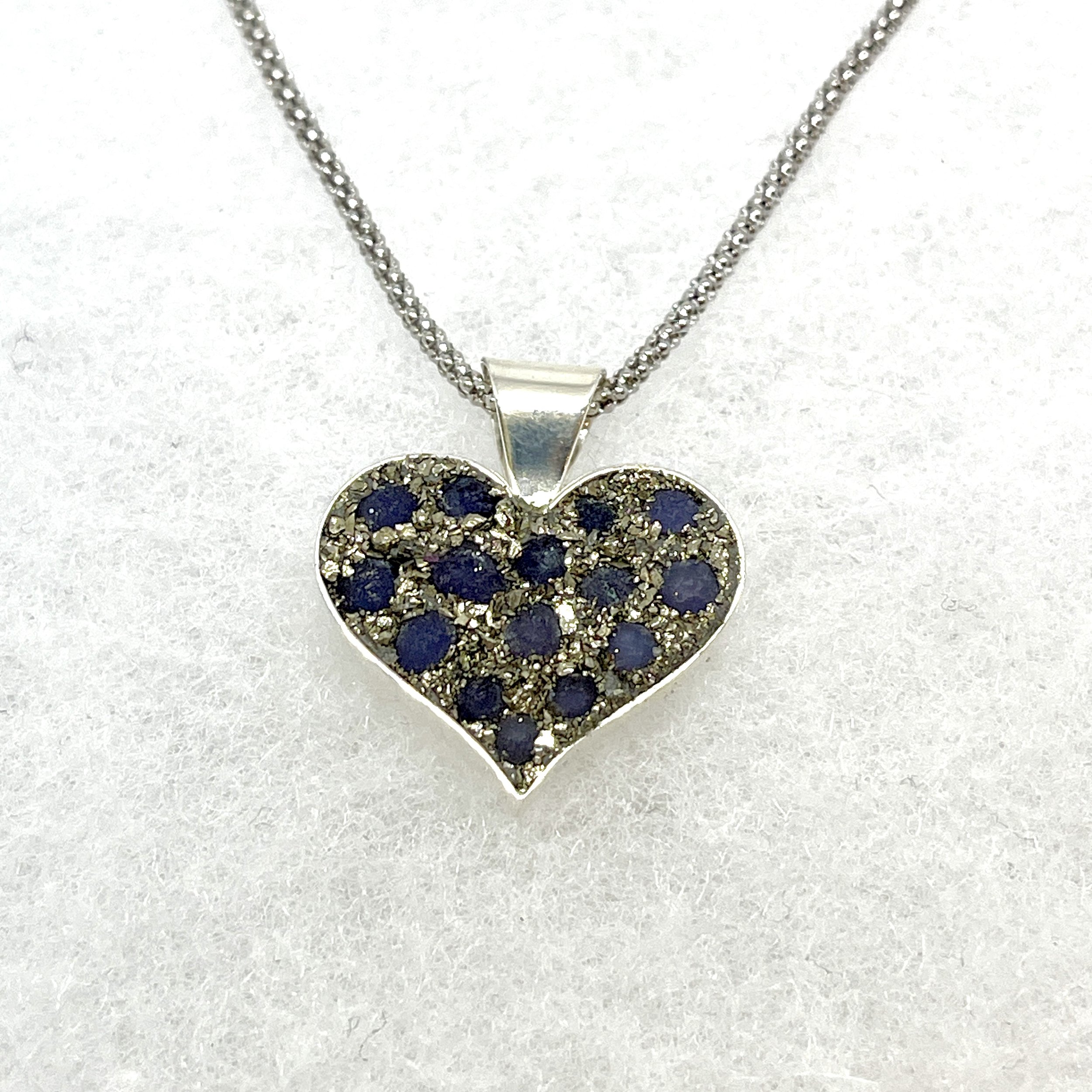 Grape Agate and Pyrite Small Heart Necklace.jpeg