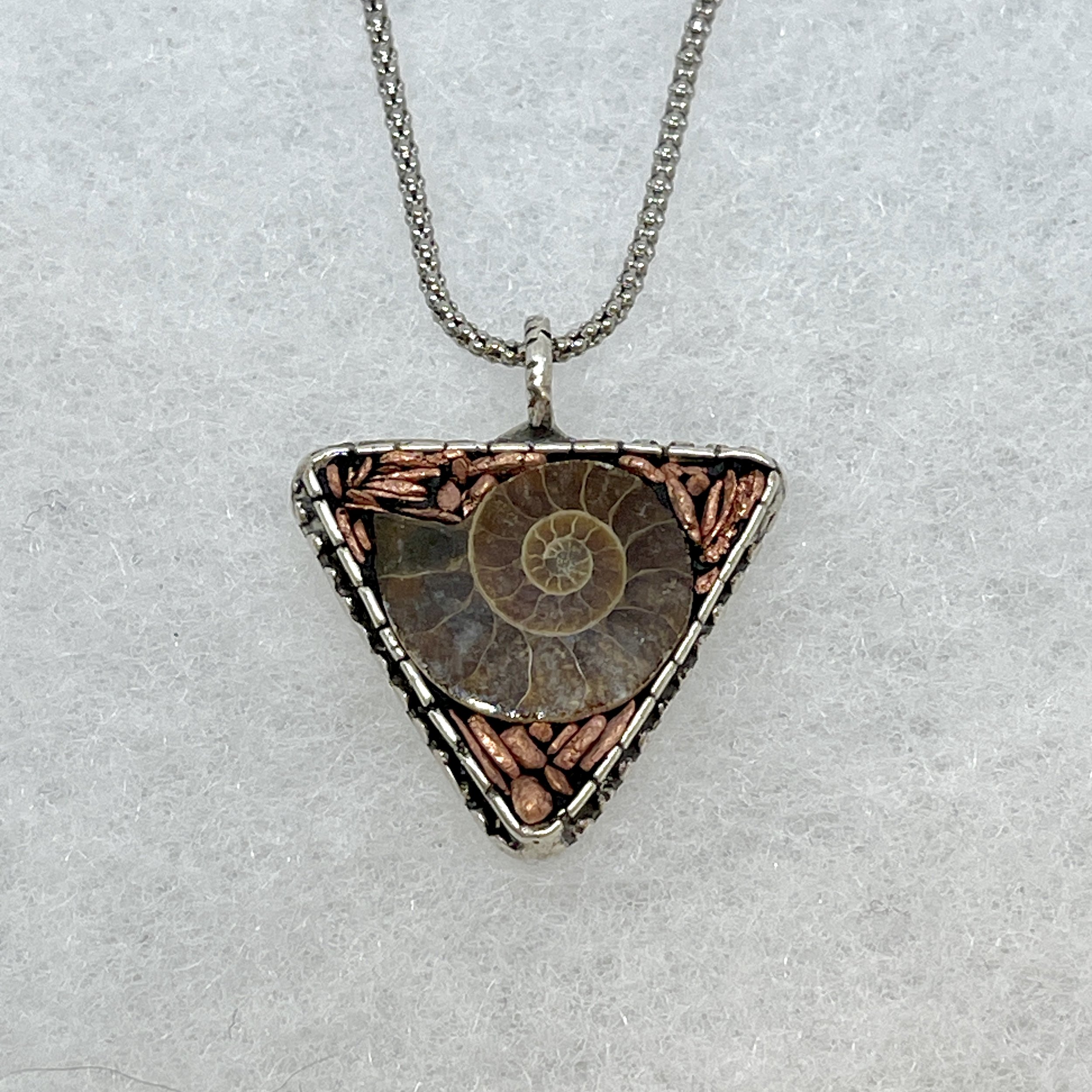 Ammonite Copper Silver Triangle Necklace.jpeg