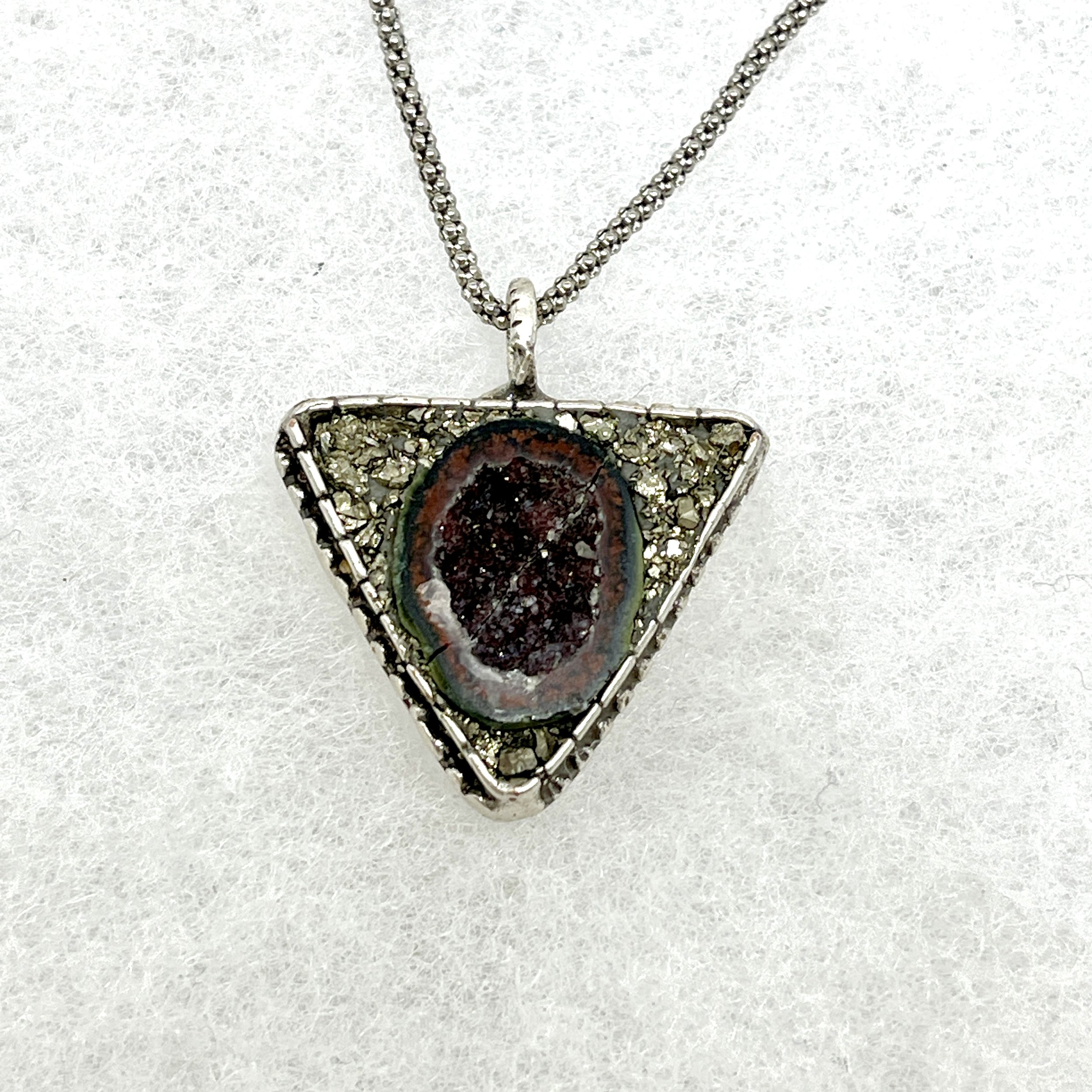 Ammonite Pyrite Triangle Necklace.jpeg