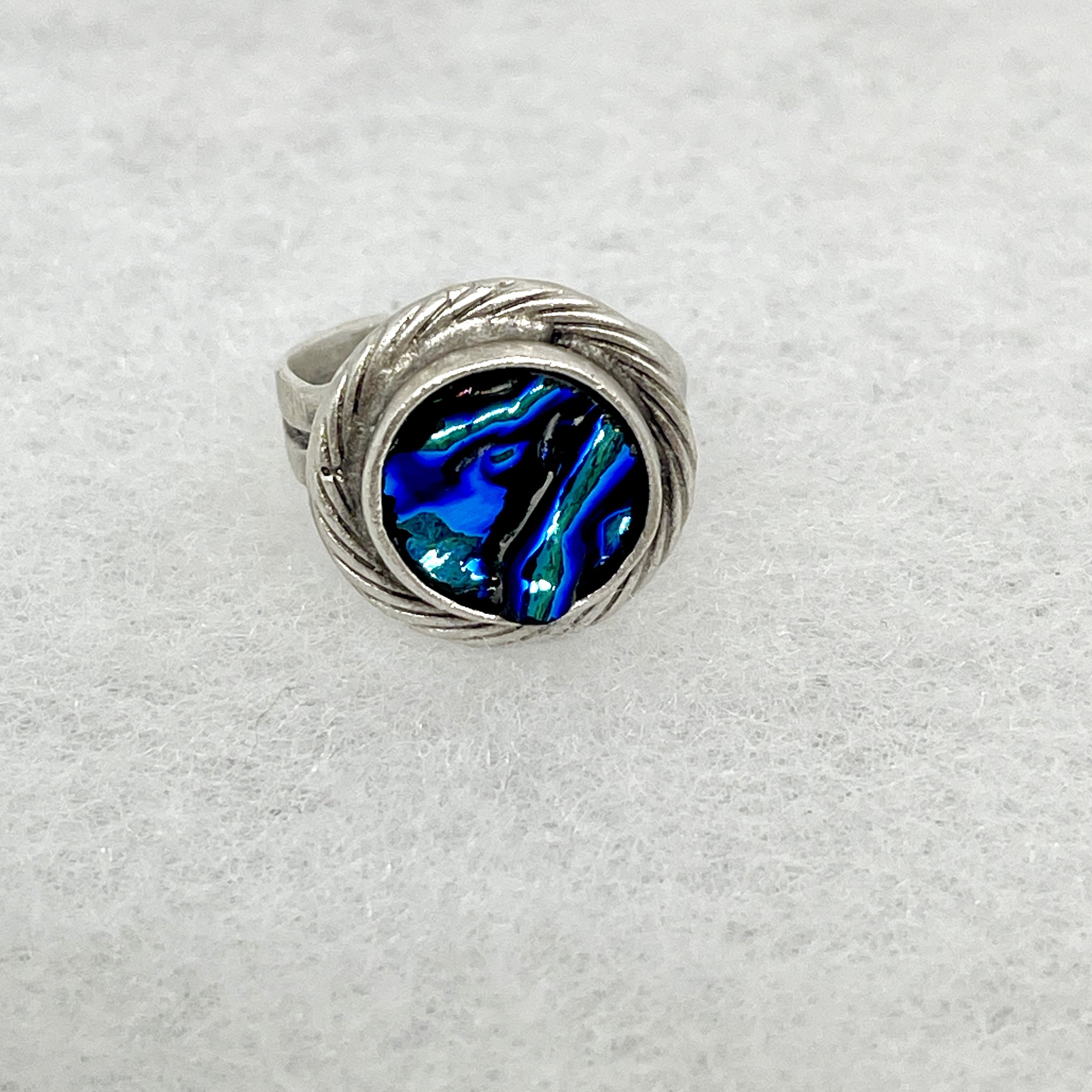 Blue Dichro Rope Circle Ring.jpeg