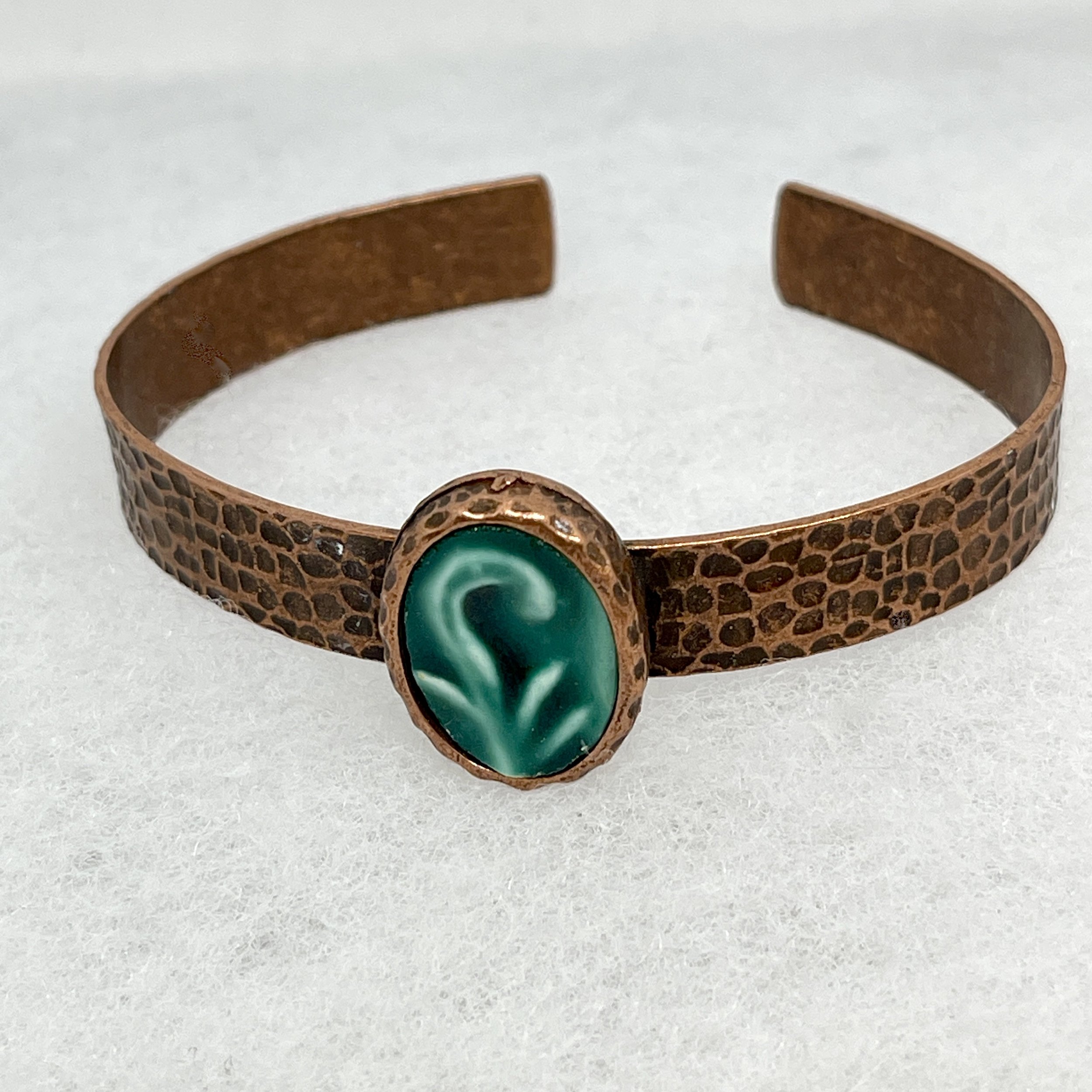 Green Picassiette Oval Copper Bracelet .jpeg
