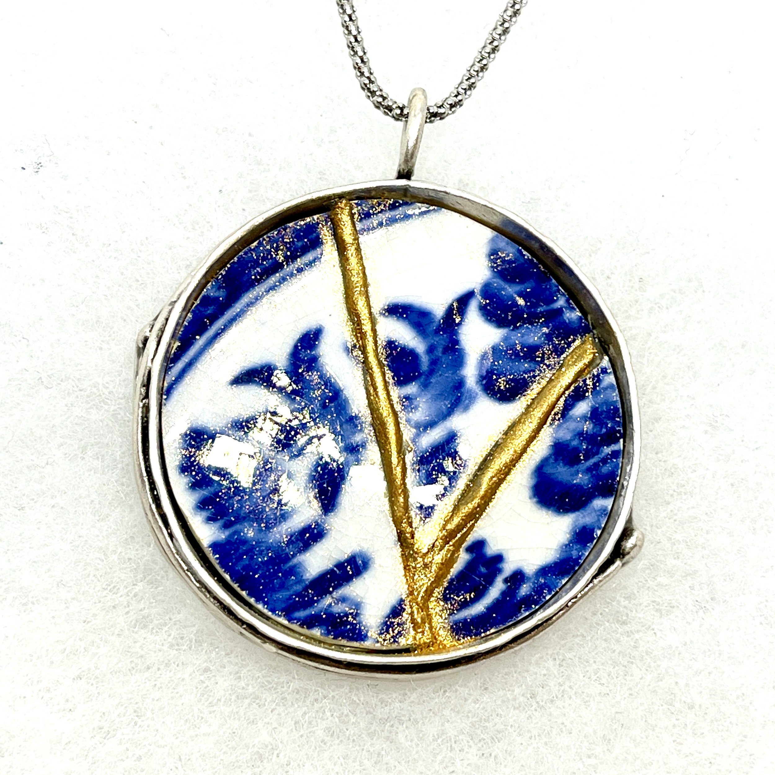 Kintsugi Blue Willow Circle Necklace.jpeg