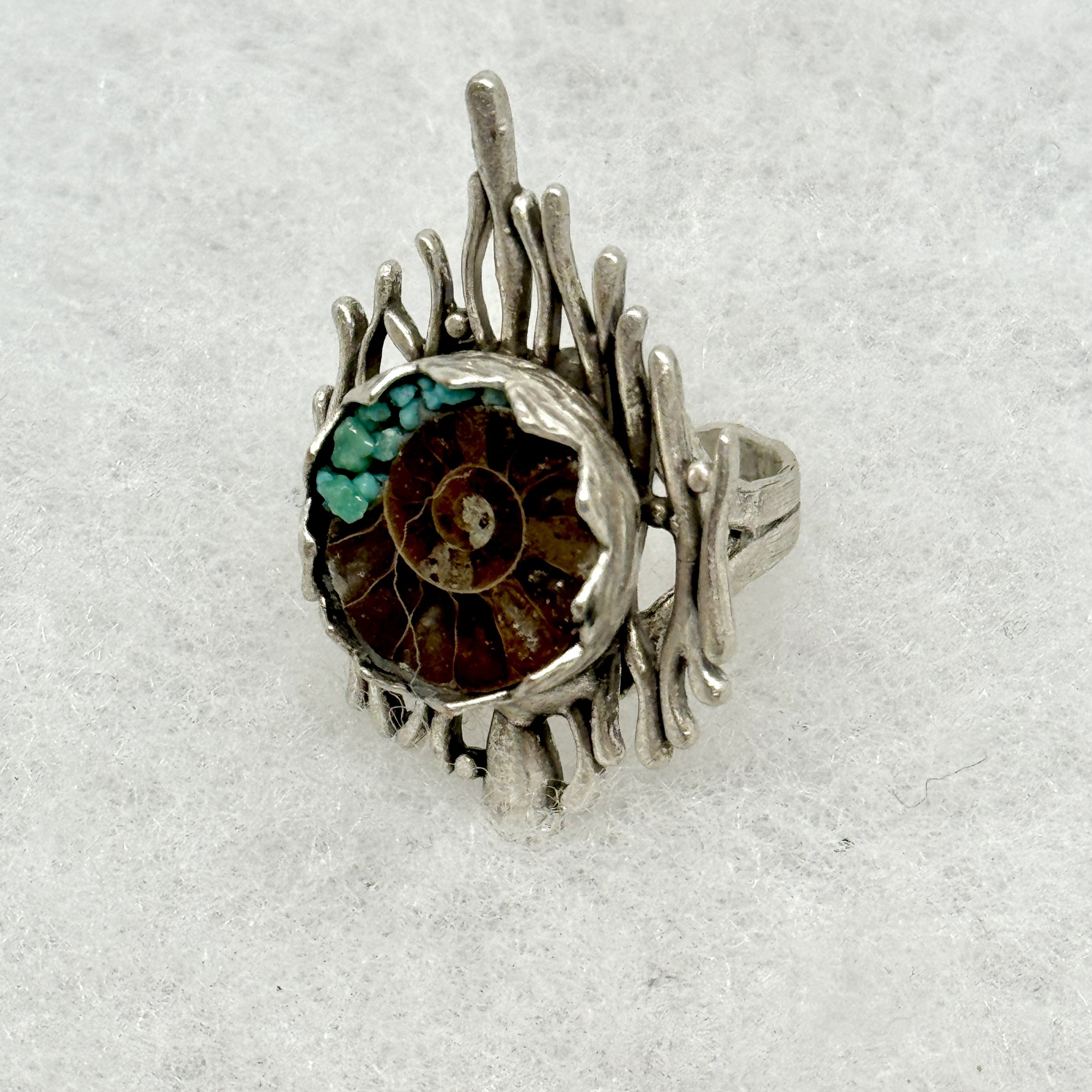 Ammonite:Turquoise Scribble Ring.jpeg