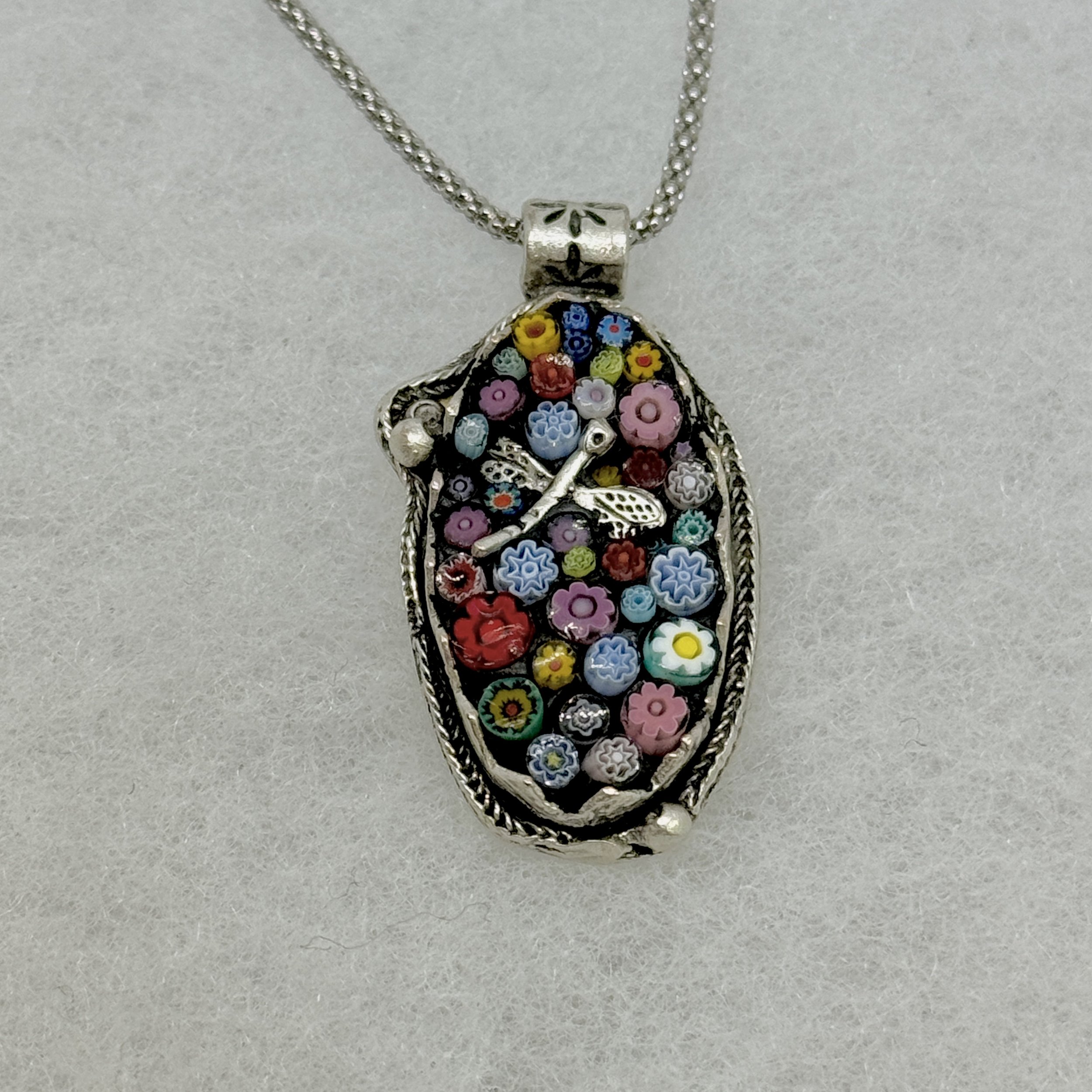 Oval Dragonfly:Flower Necklace.jpeg