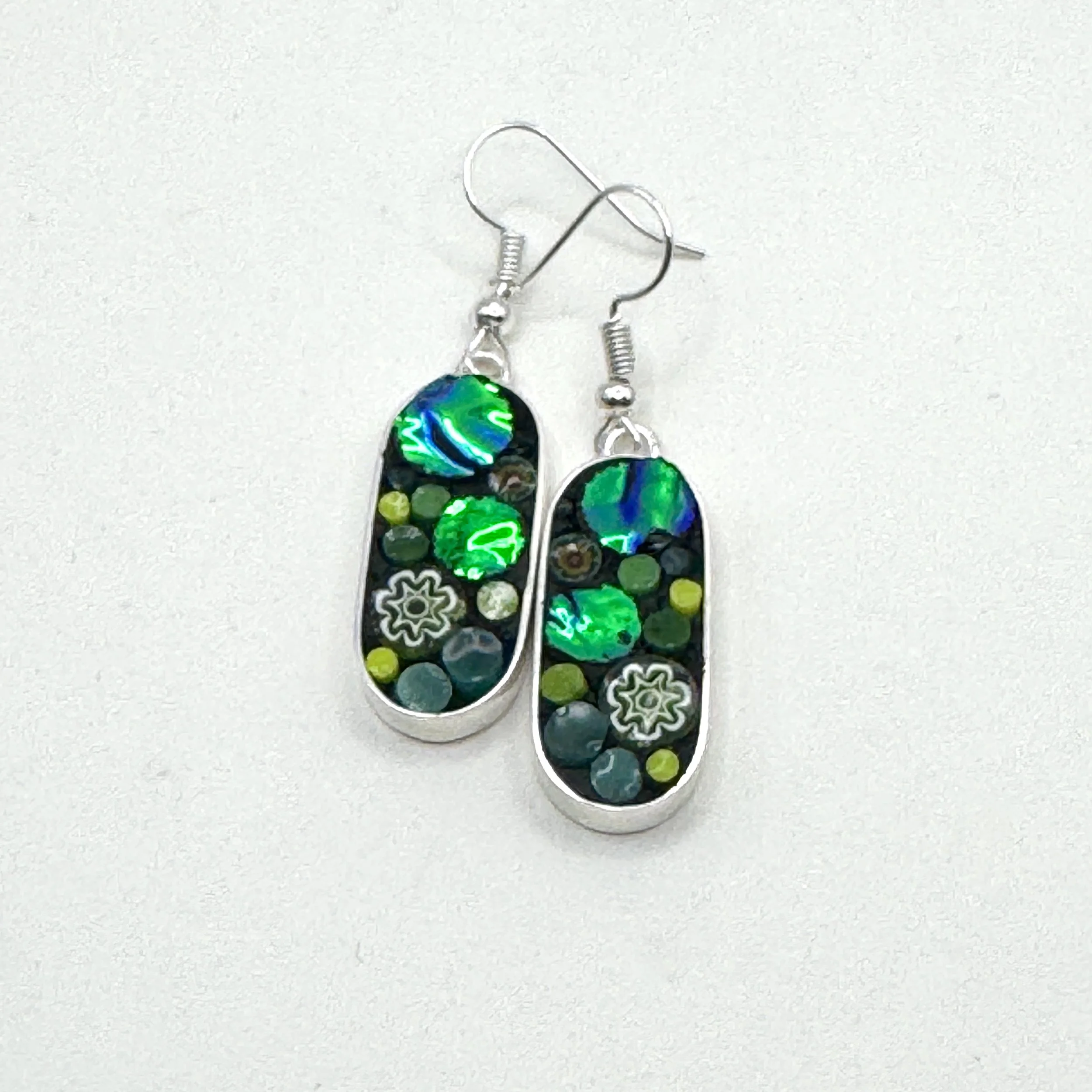 Green Happy Dot Short Oblong Earrings.jpeg