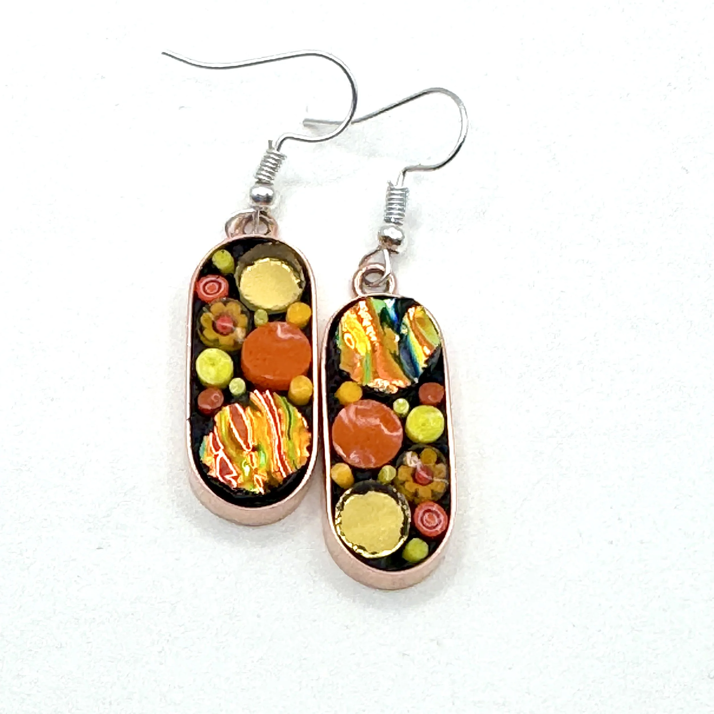 Orange:Yellow Happy Dot Short Oblong Earrings.jpeg