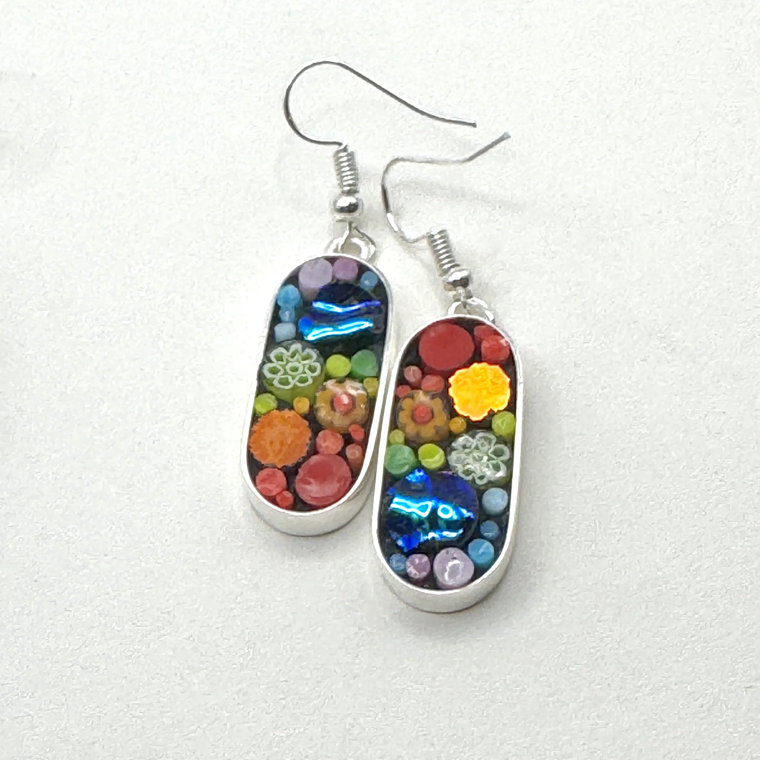 Multicolor Happy Dot Short Oblong Earrings.jpeg