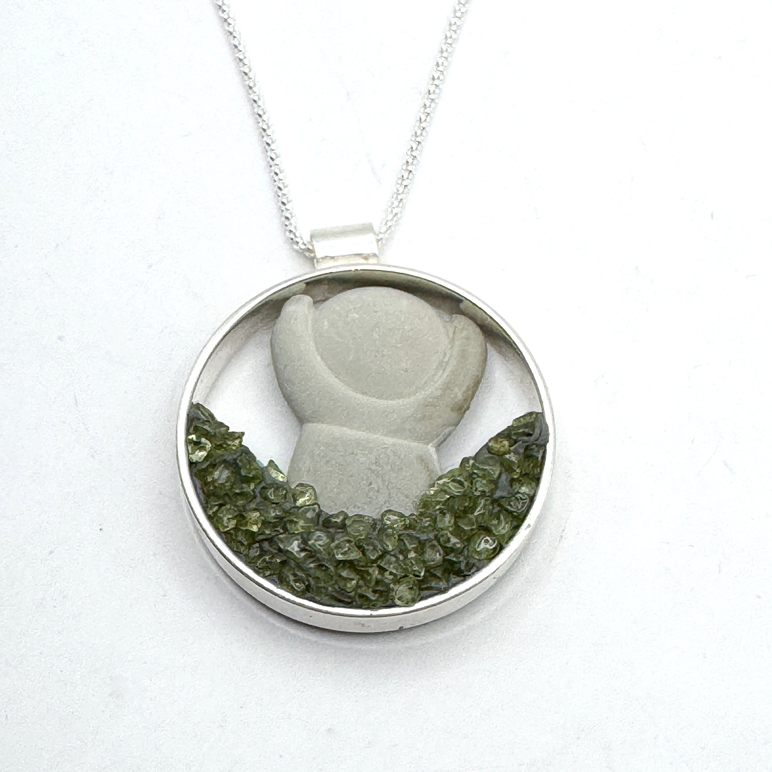 Sm. Open Circle Goddess Stone Necklace - Turquoise & Peridot2.jpeg