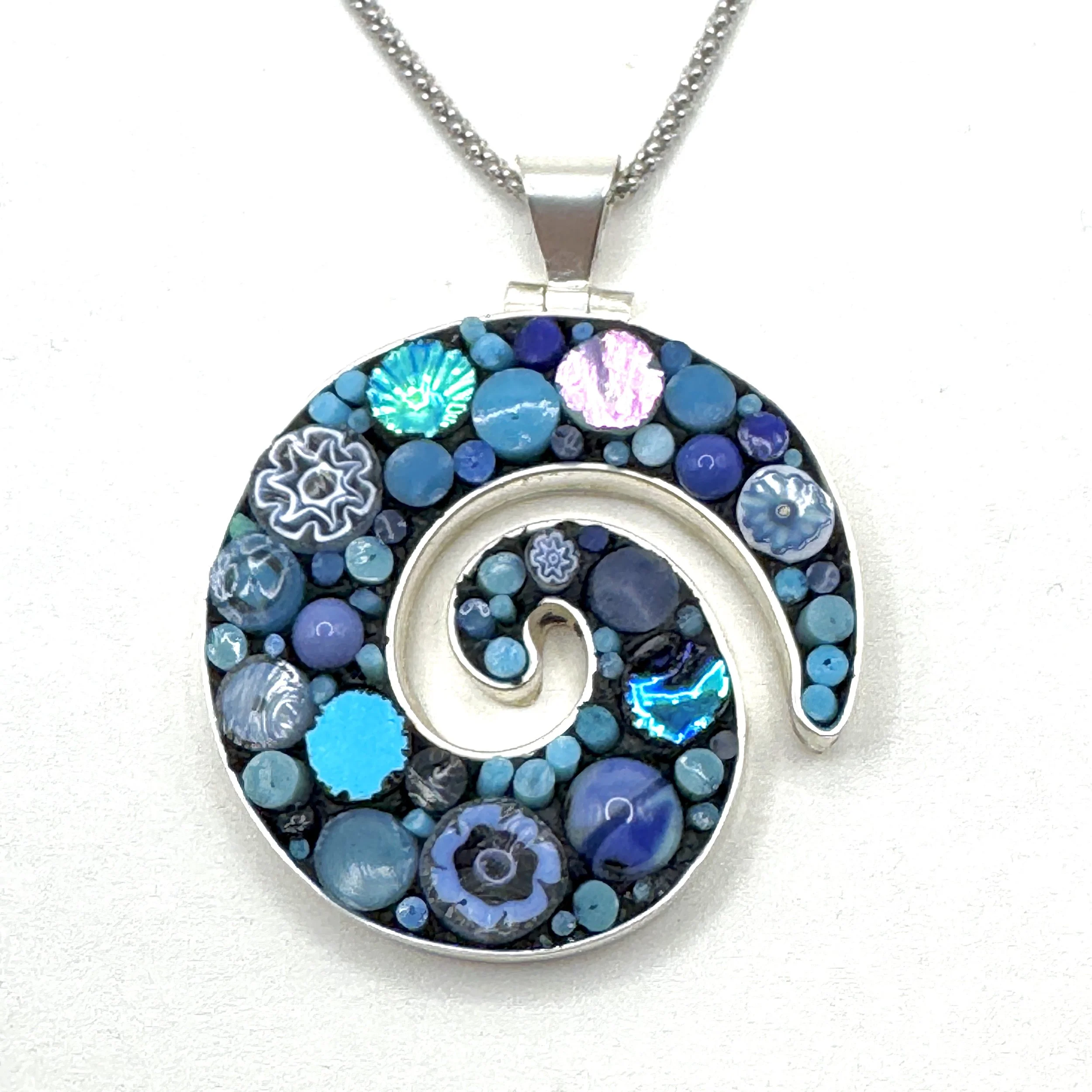 Blue Dot Small Koru Necklace.jpeg
