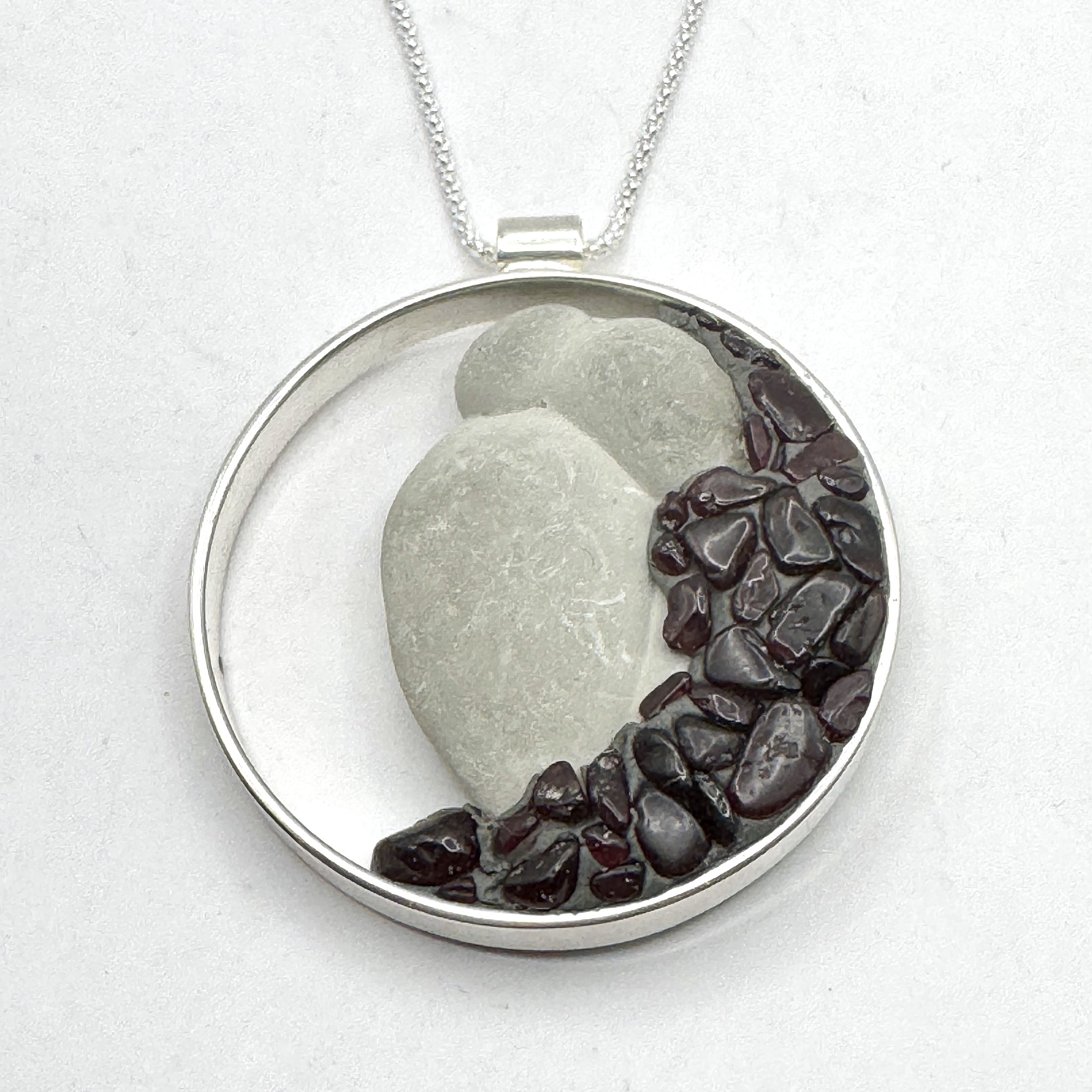 Lg Open Circle Goddess Necklace - Garnet & Turquoise1.jpeg