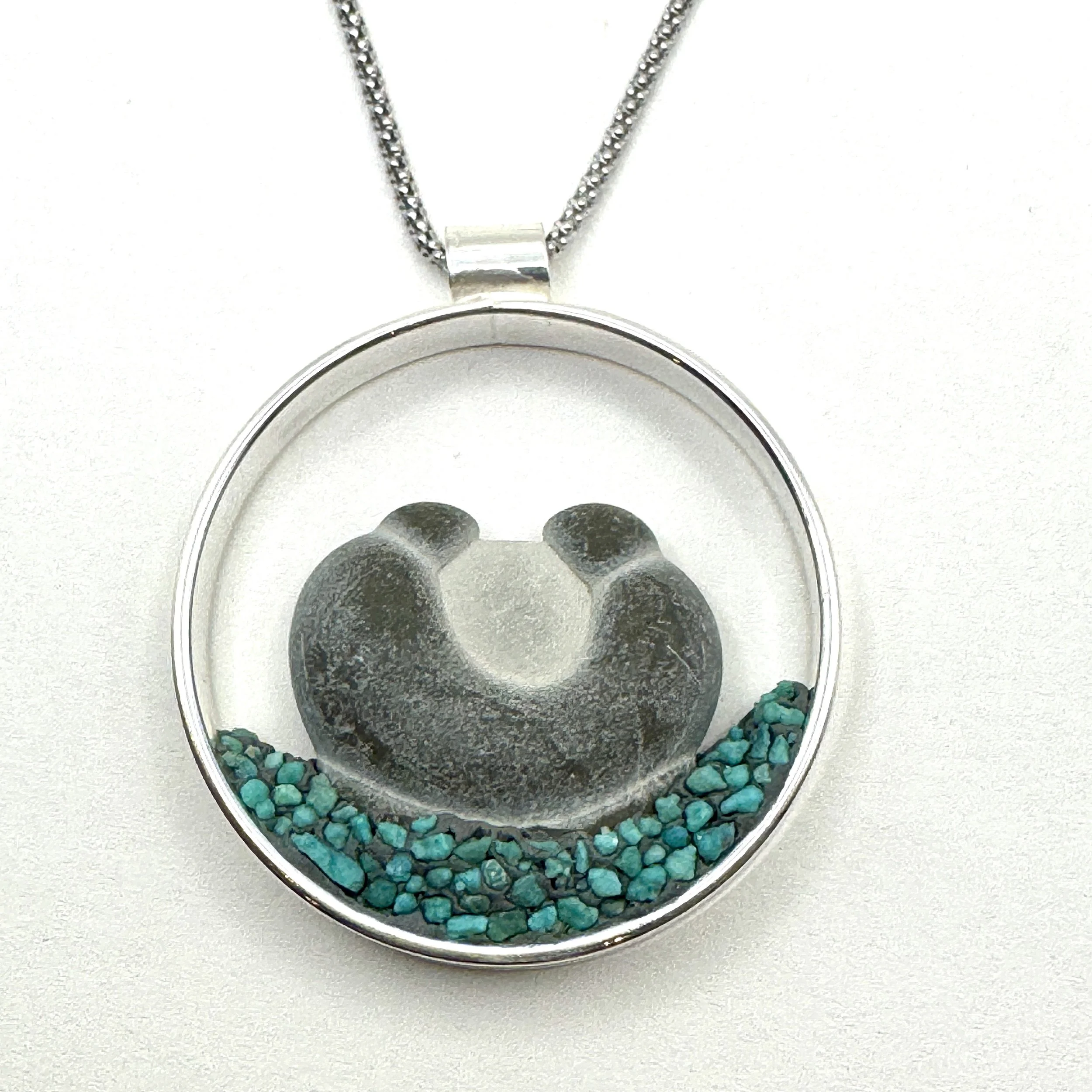 Sm. Goddess stone open circle Turquoise