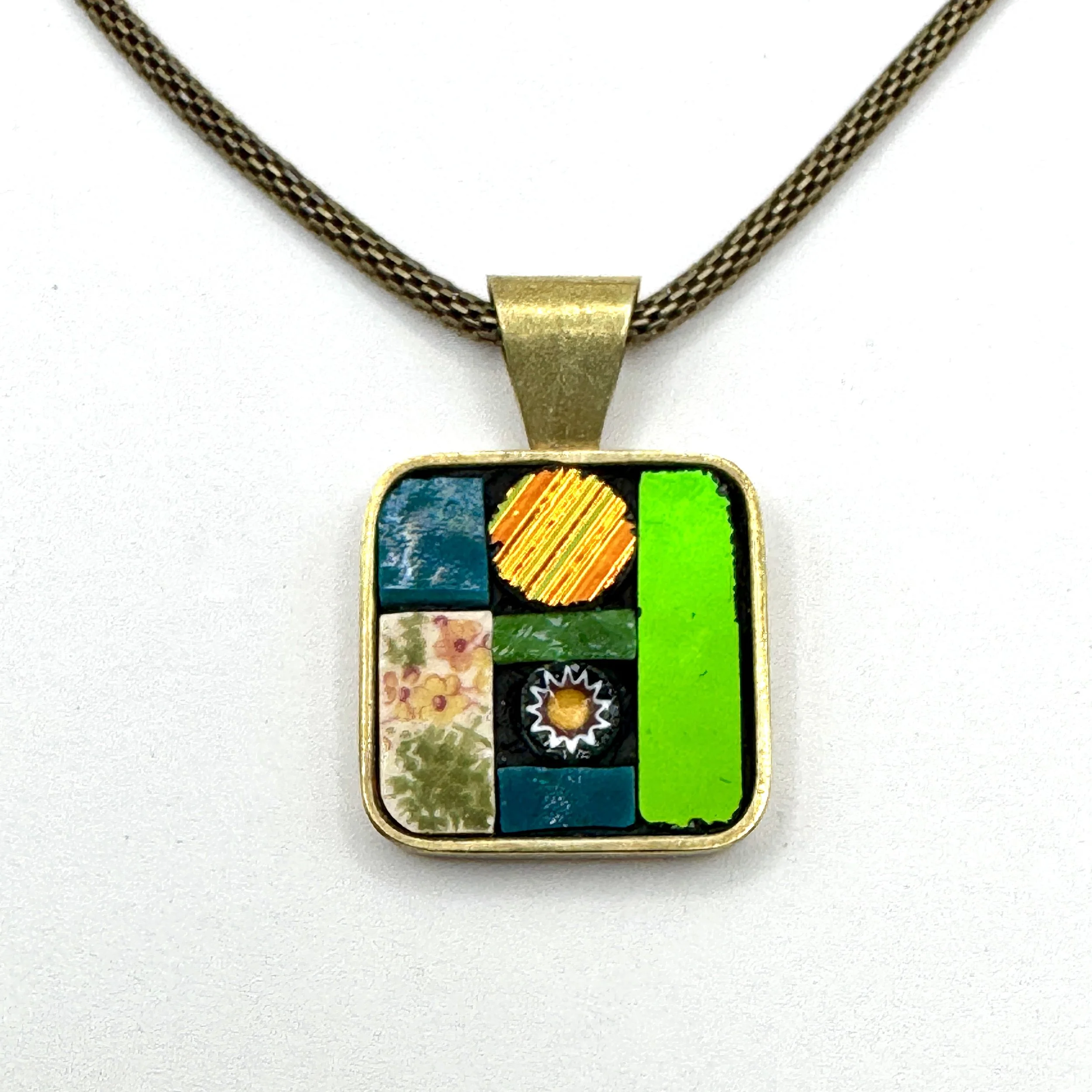 Green Square Rustic Brass Pendant.jpeg