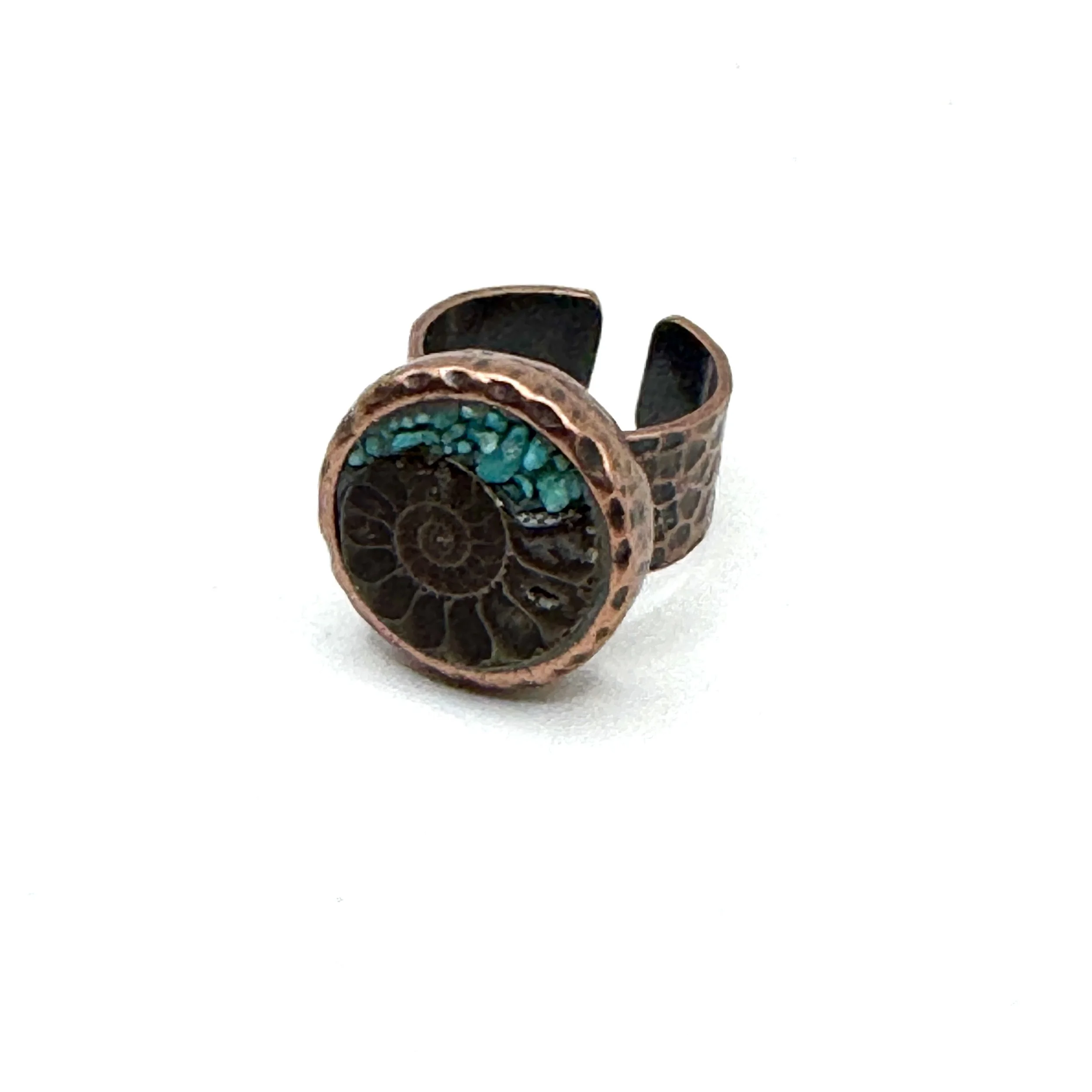 Ammonite Turquoise Copper Ring.JPG