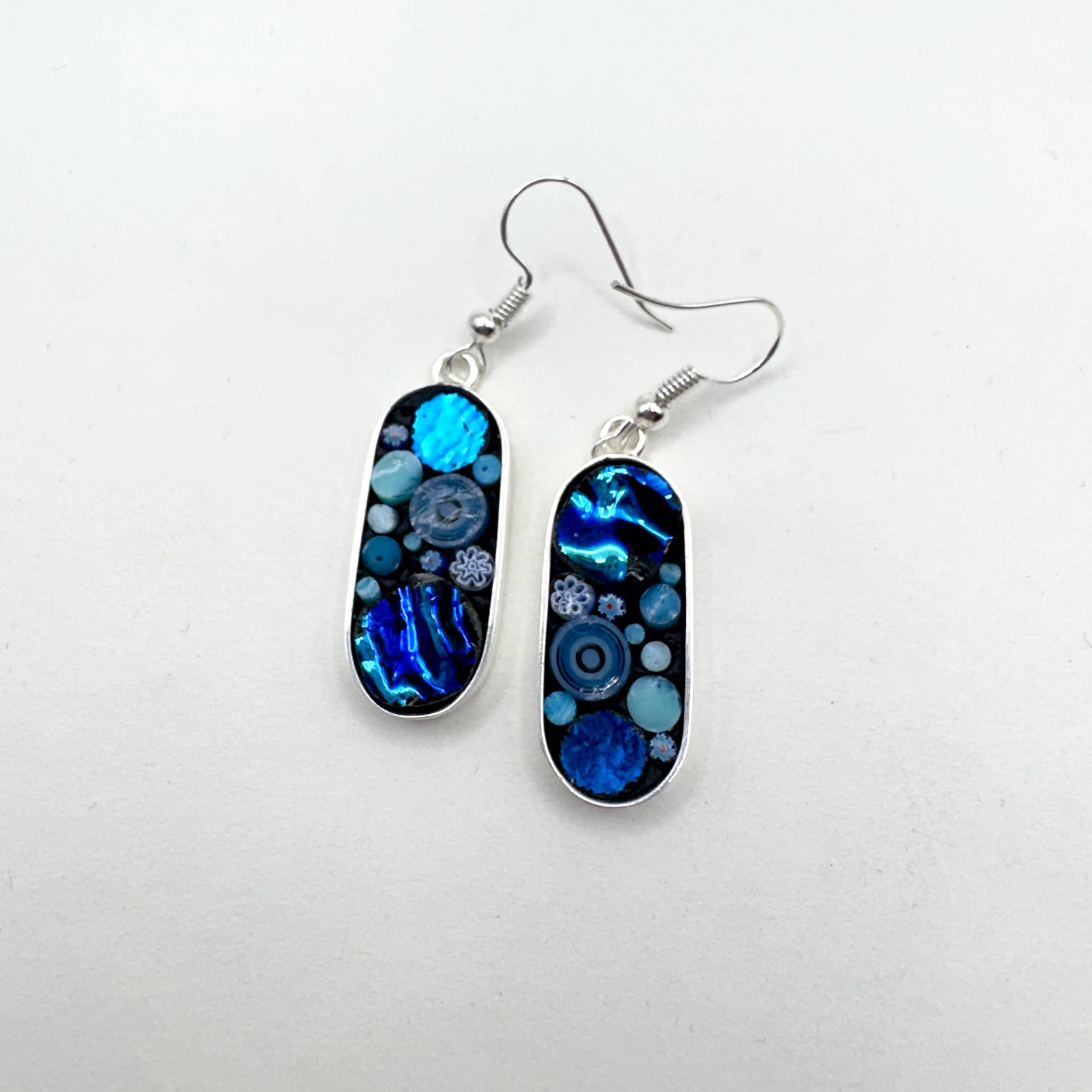 Blue Happy Dot 1"  Oblong Earrings.jpeg
