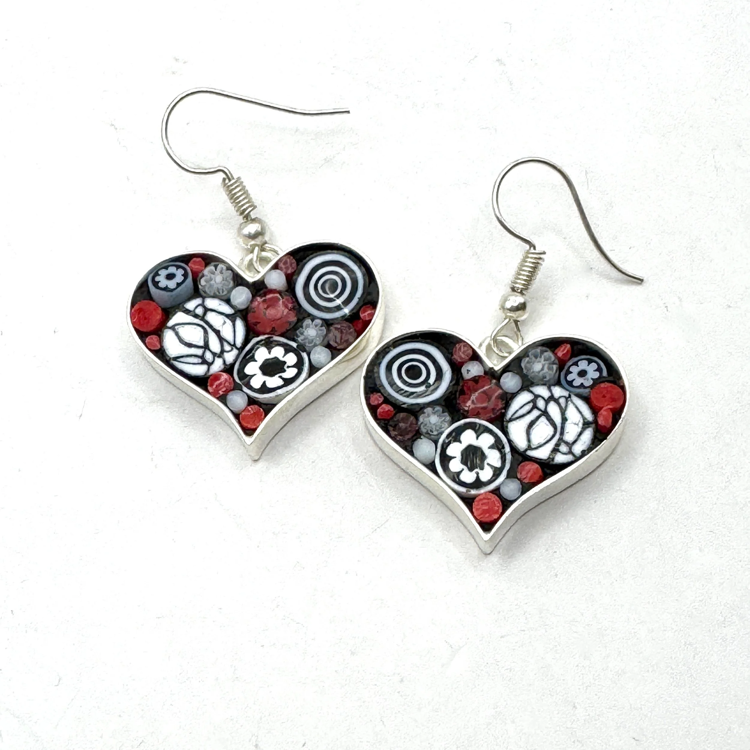 Black, White, Red Small Heart Earrings.jpeg