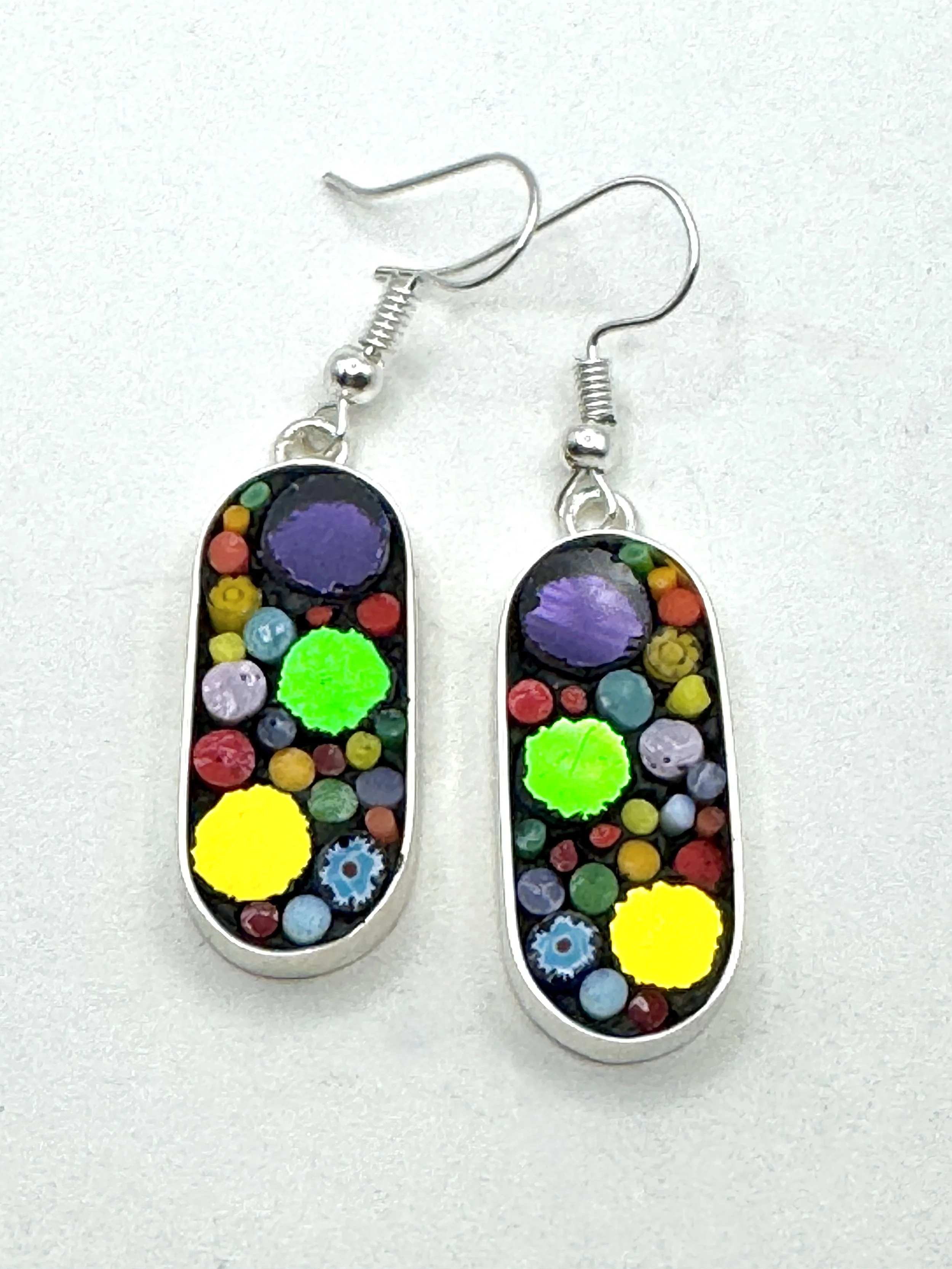 Multi Oblong Dot Copper Earrings.JPG