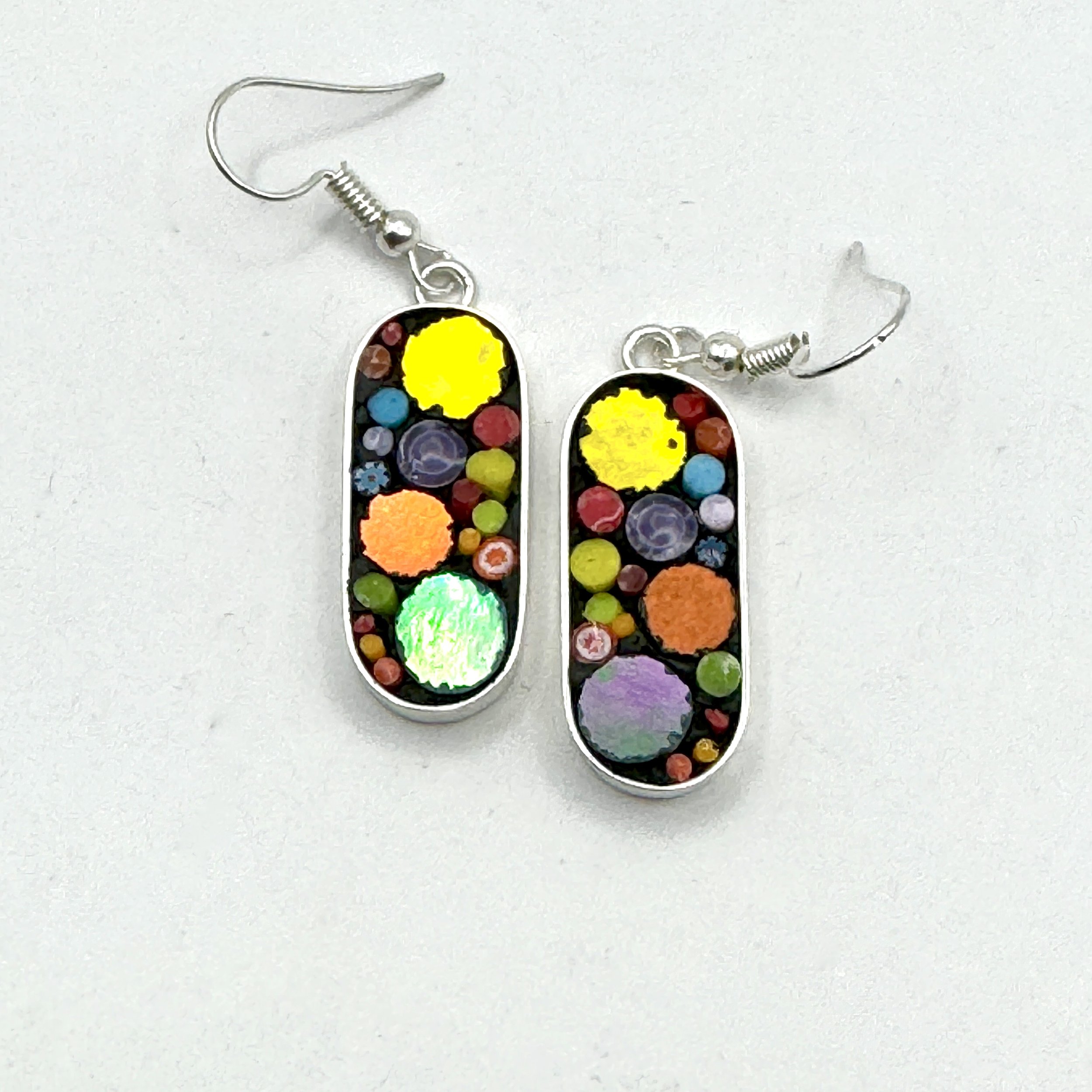 Many Colored Happy Dot Short Oblong Earrings.jpeg