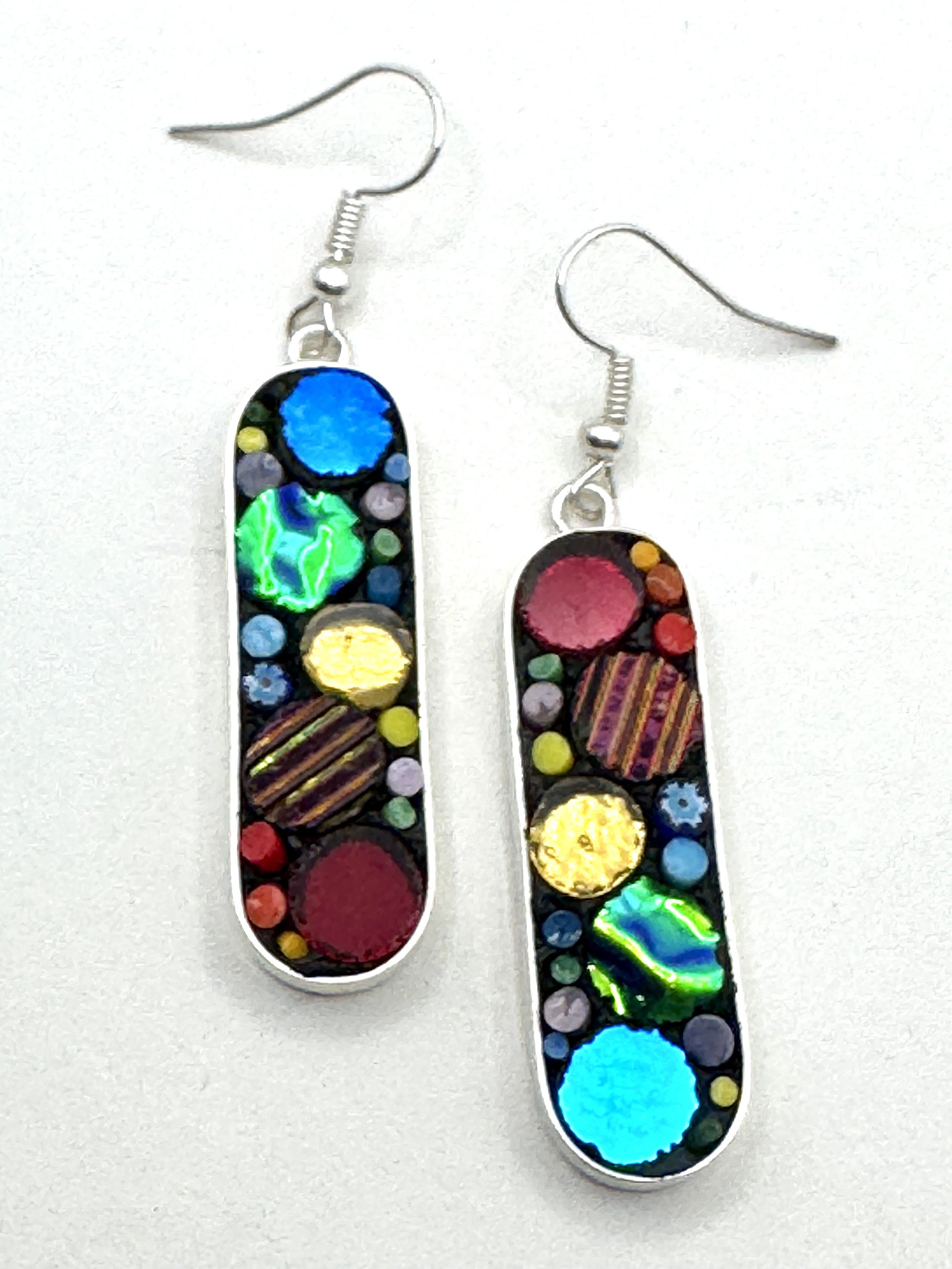 Multi Dot Long Oblong Earrings.JPG