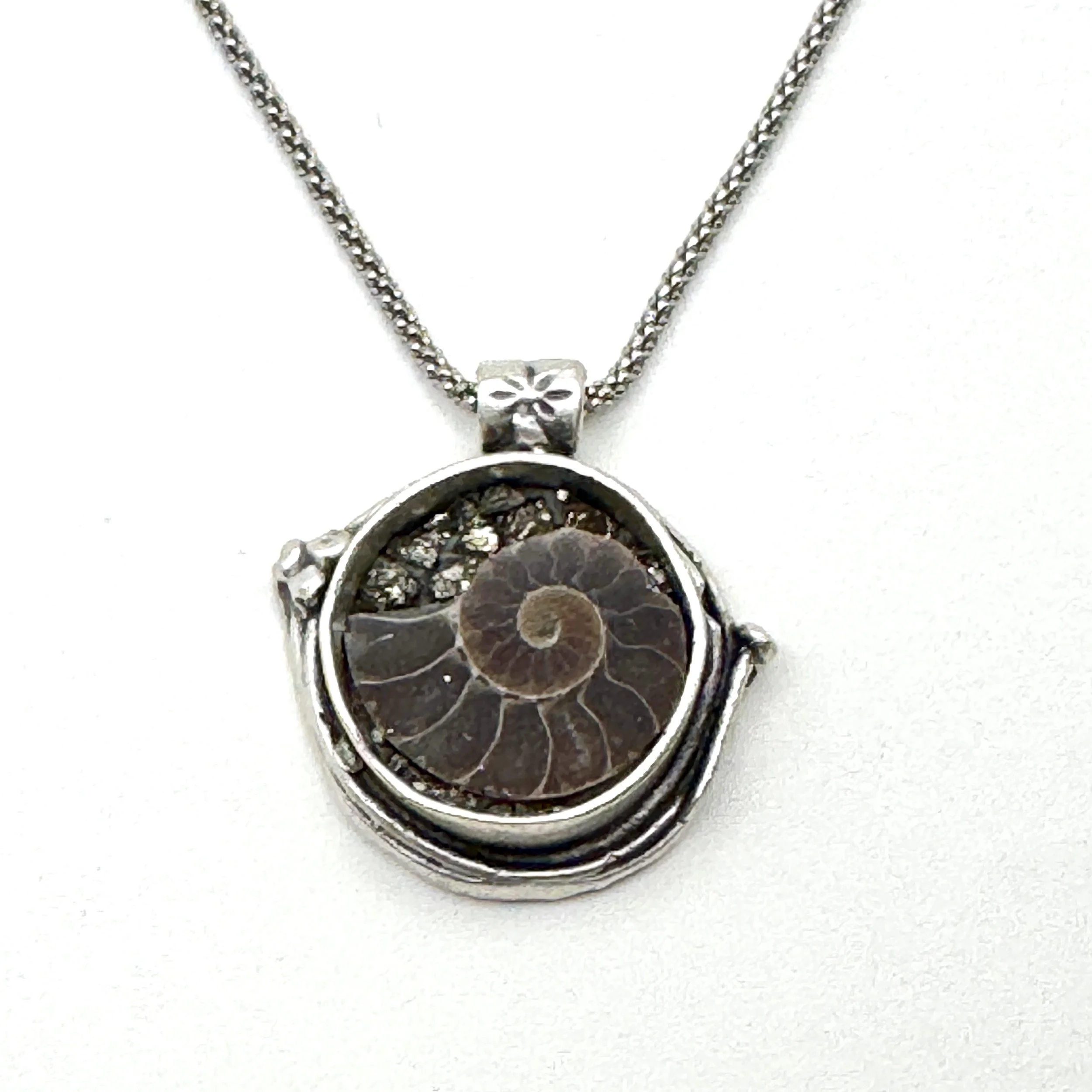 Ammonite Pyrite Deep Circle Necklace.jpeg