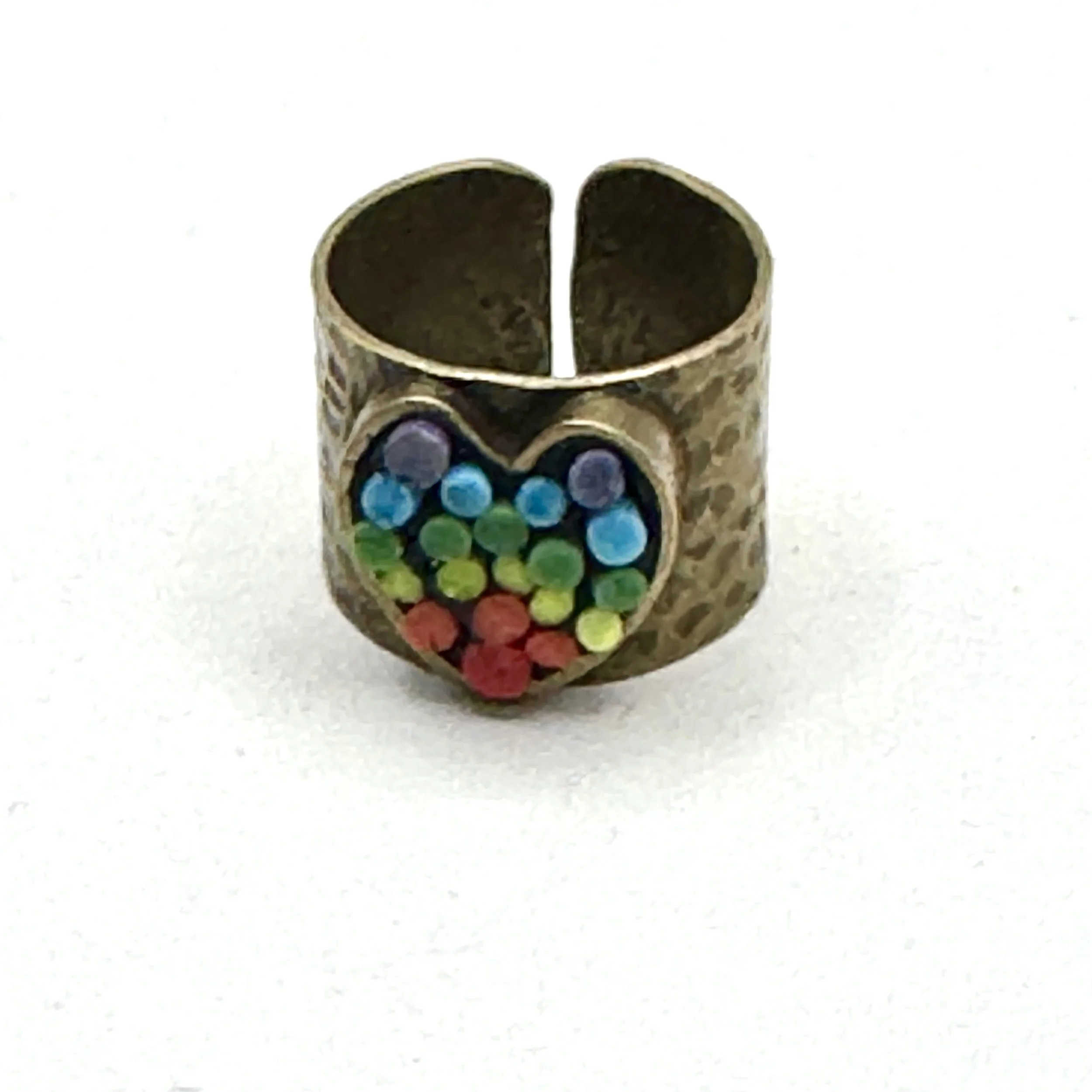 Wide Band Brass Rainbow Heart Ring.jpeg