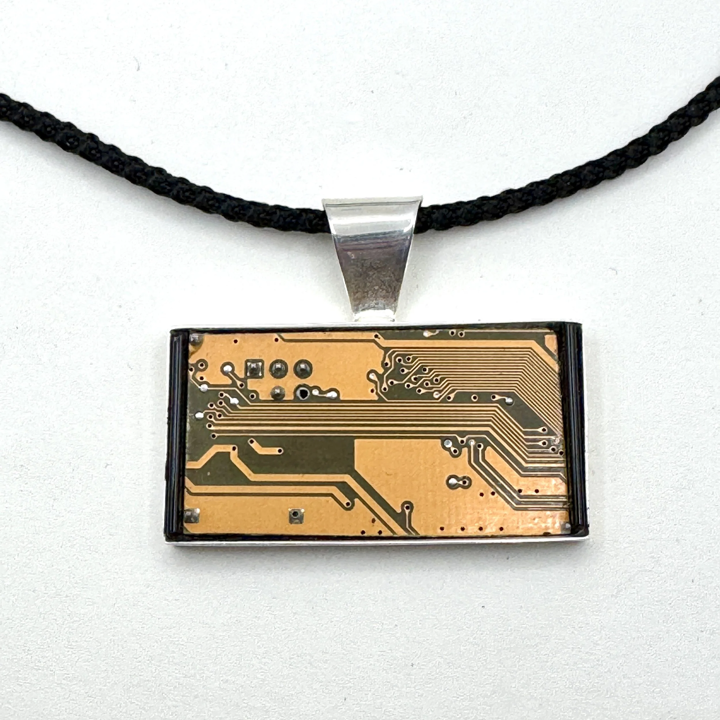 Yellow Rectangle Motherboard Necklace
