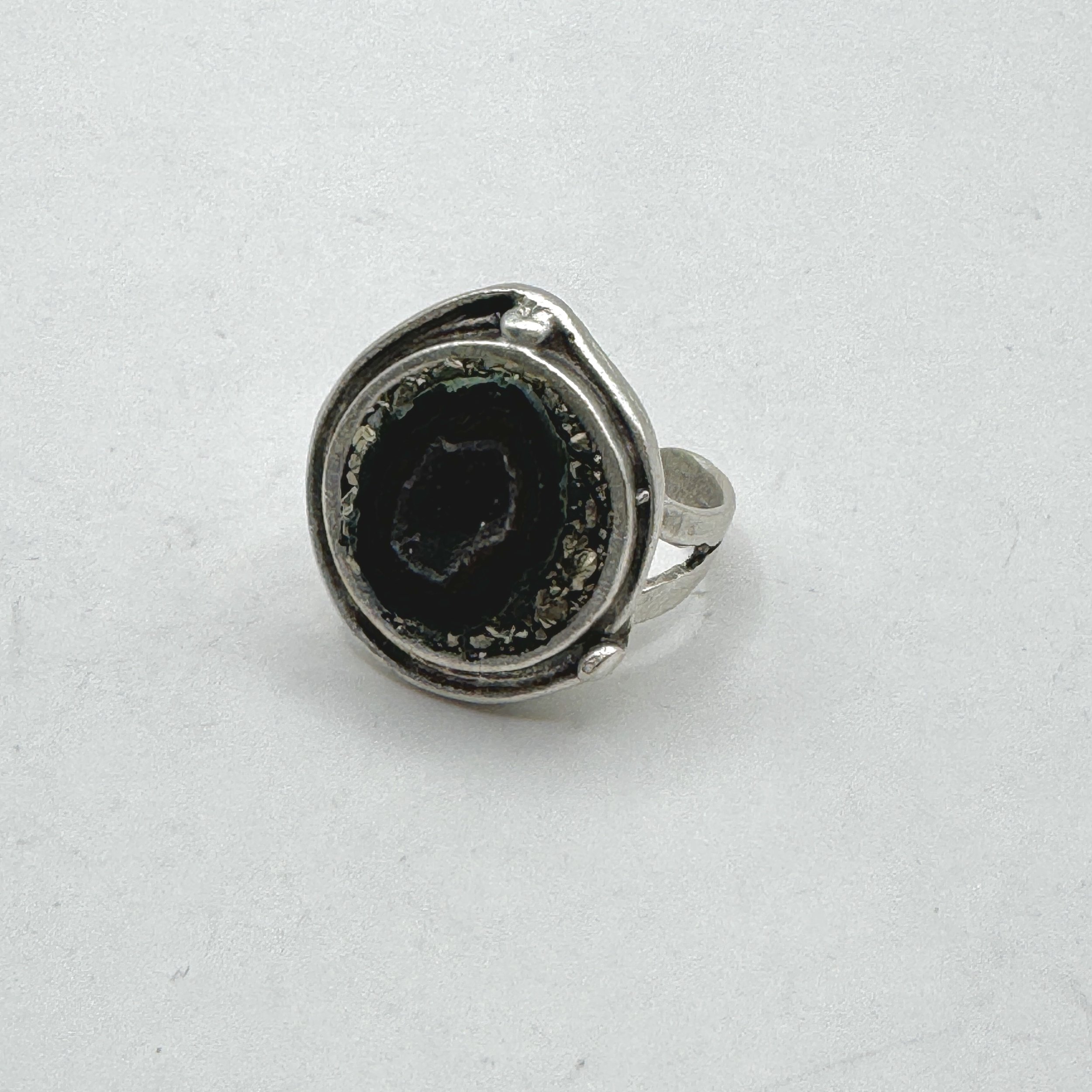 Geode Pyrite Decorative Circle Ring.jpeg
