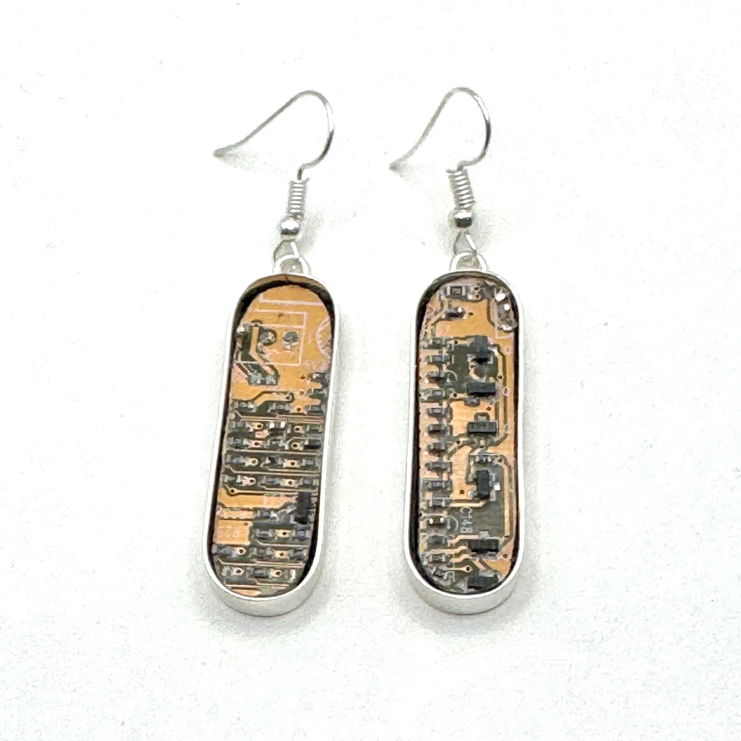 Long Yellow Oblong Motherboard Earrings.JPG