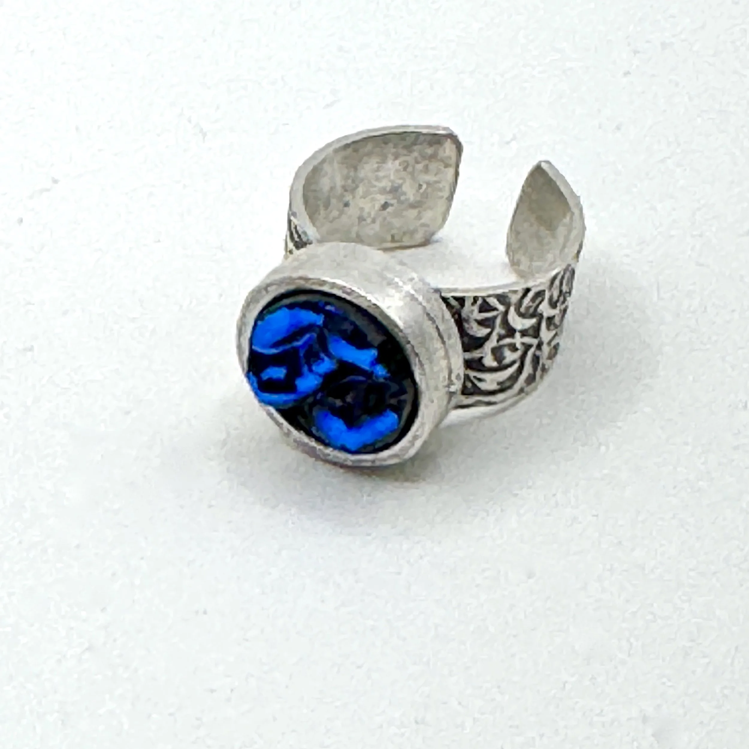 Blue Dichro Wide Band Circle Ring.jpeg