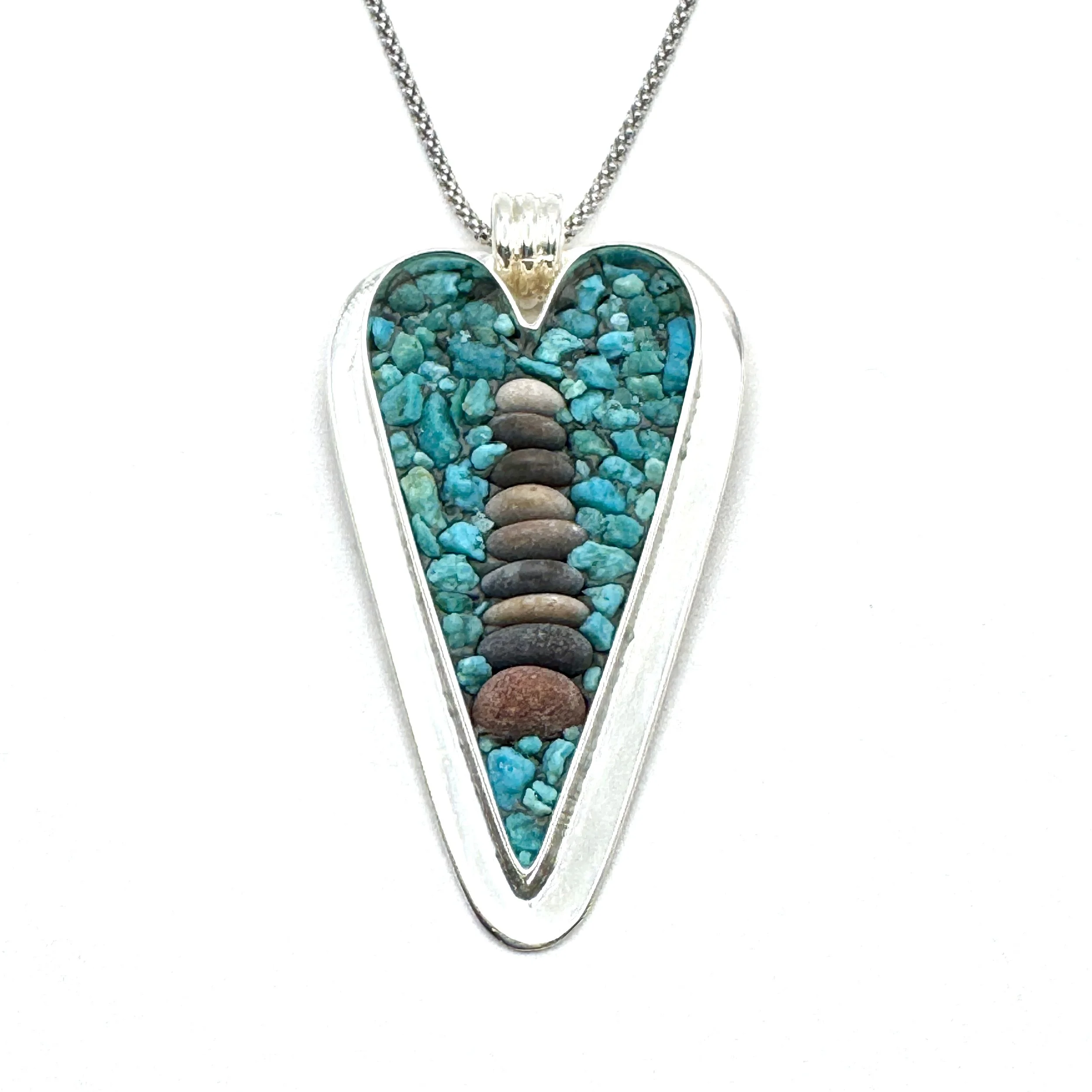 Cairn:Turquoise.Long Heart Pendant..JPG