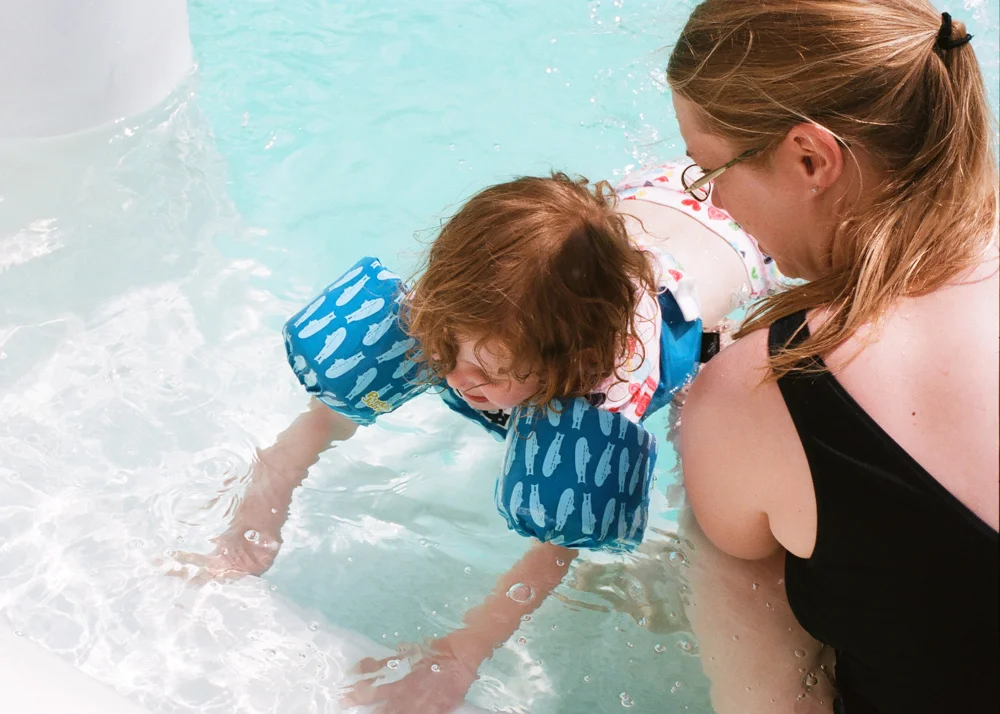 this beautiful friend, teaching my baby to swim and filling up my heart every time I see her.