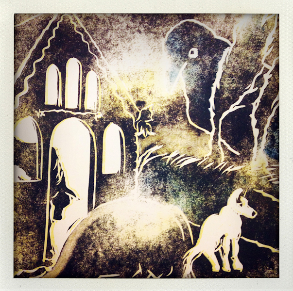 Message in a Bottle folio: detail of Christobel Kelly's print